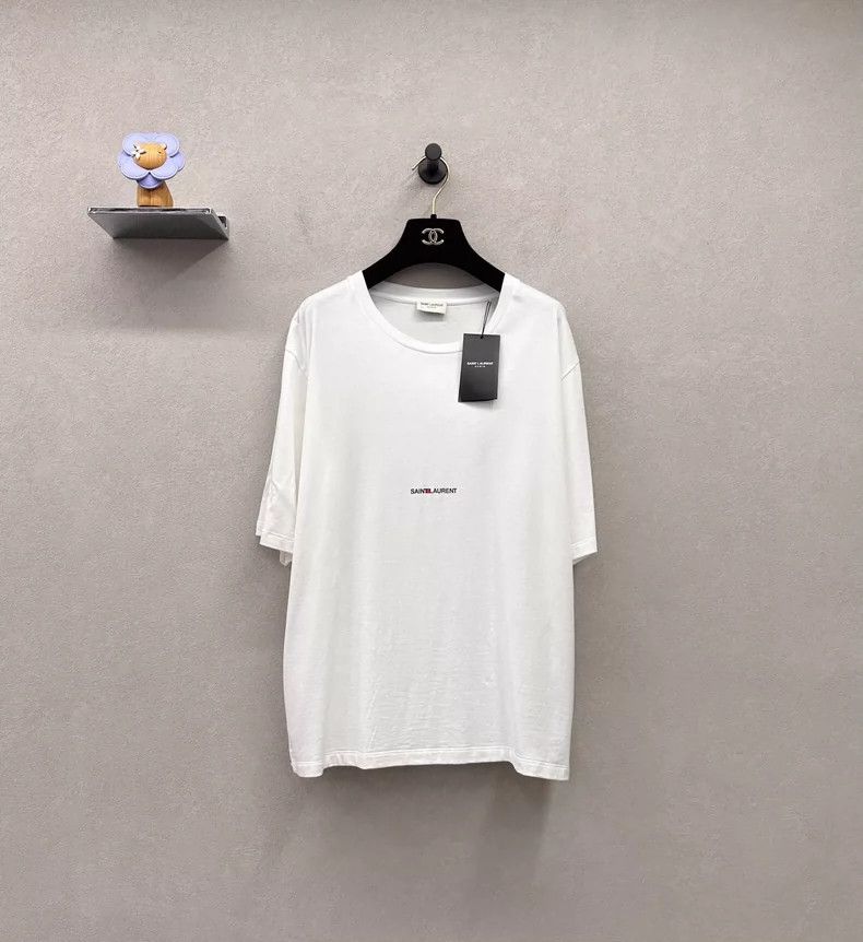 Saint Laurent Paris Saint Laurent ParisLogo letter cotton short sleeve 2504-Ne Size US M / EU 48-50 / 2 - 1 Thumbnail