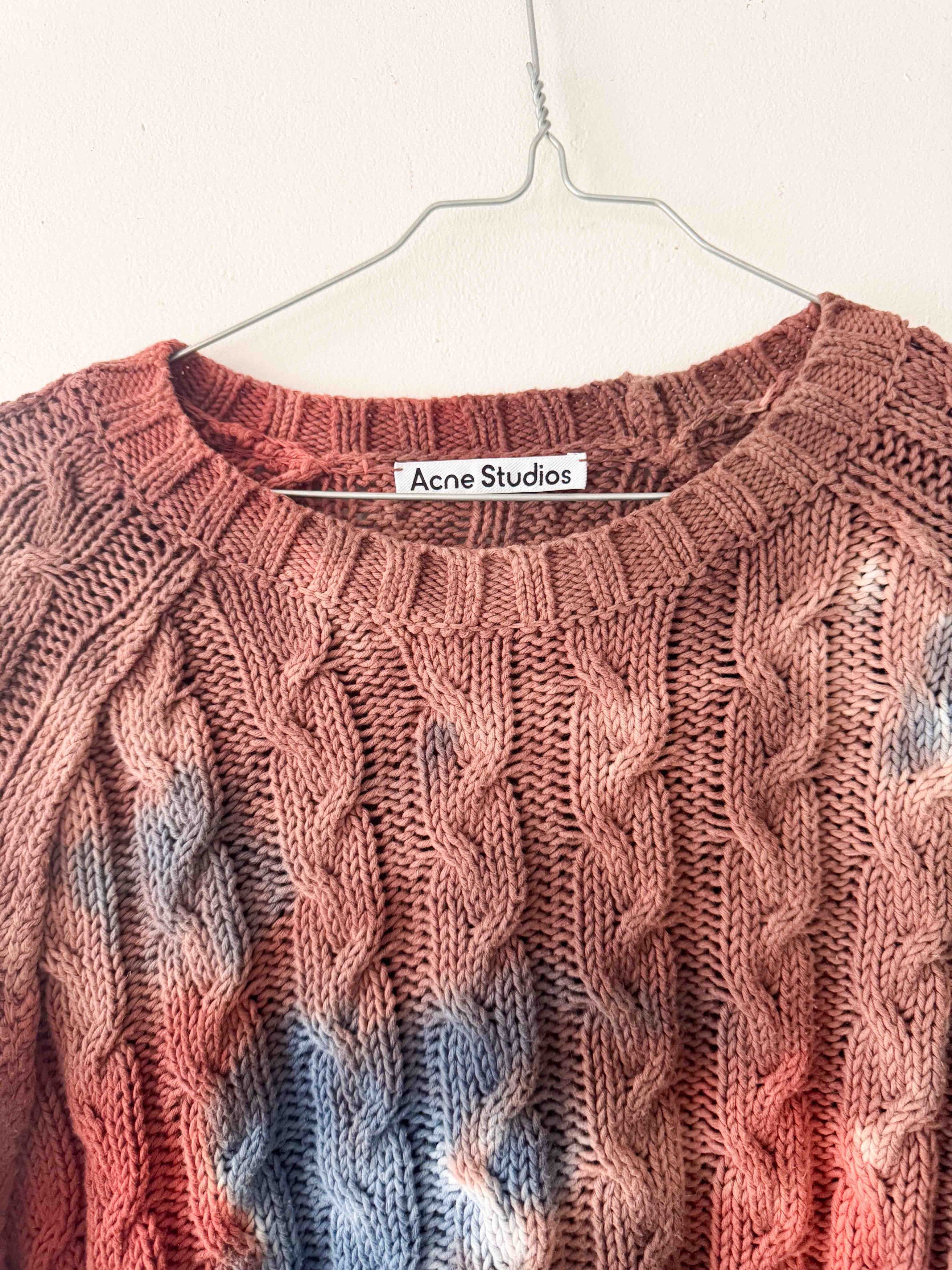 Acne Studios Acne Tie Dye Cable Knit Sweater Size US L / EU 52-54 / 3 - 4 Thumbnail