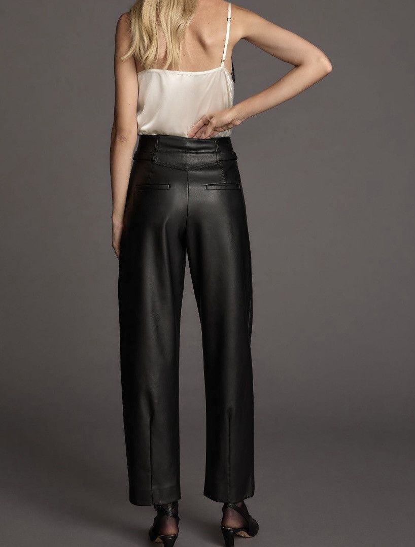 Anthropologie Anthropologie Faux Leather Tapered Pleated Pants, Size 2 Size 26" / US 2 / IT 38 - 5 Thumbnail