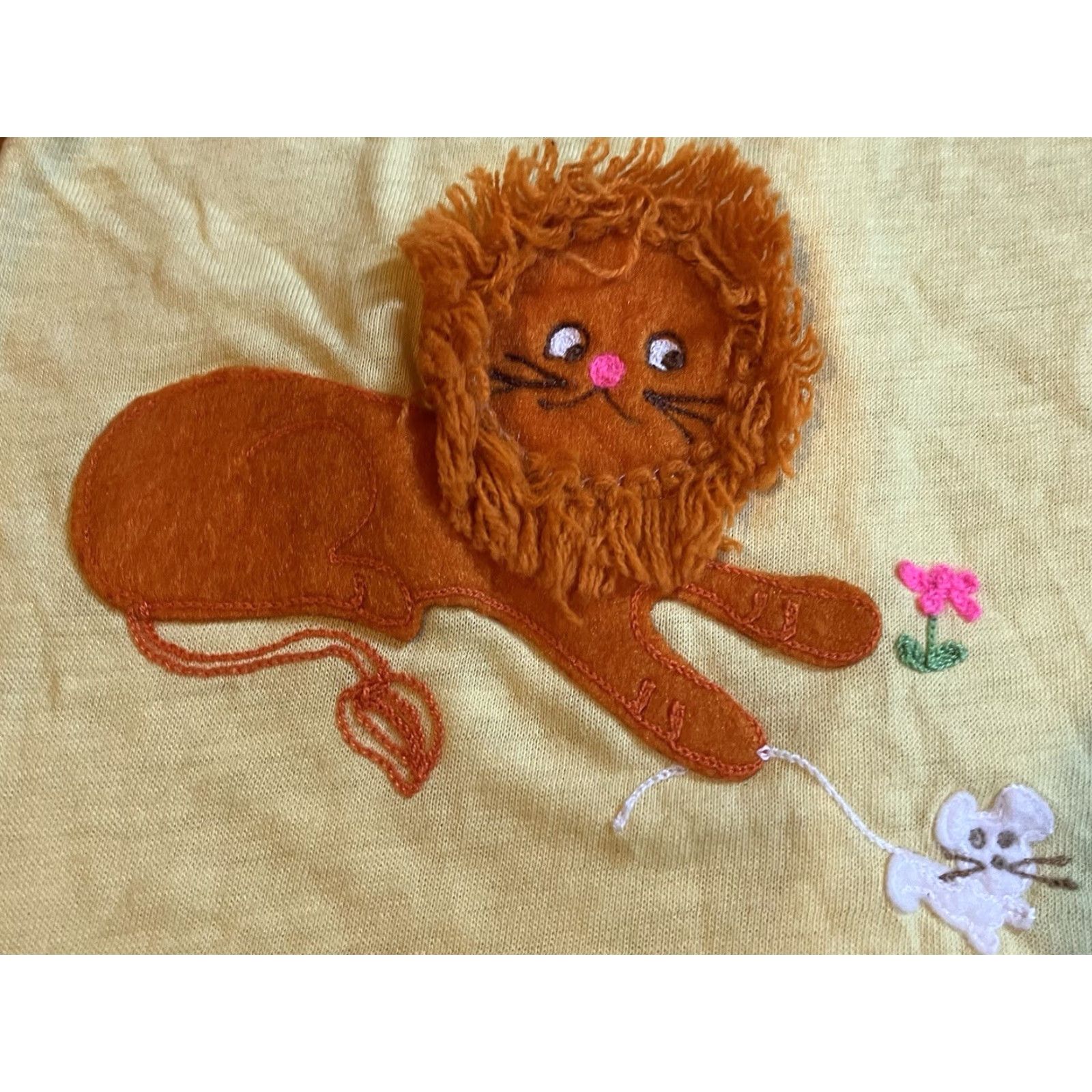 Sears VINTAGE Sears Honeysuckle Lion Mouse Dress Girl’s 3T Yellow 70s Size ONE SIZE - 2 Thumbnail