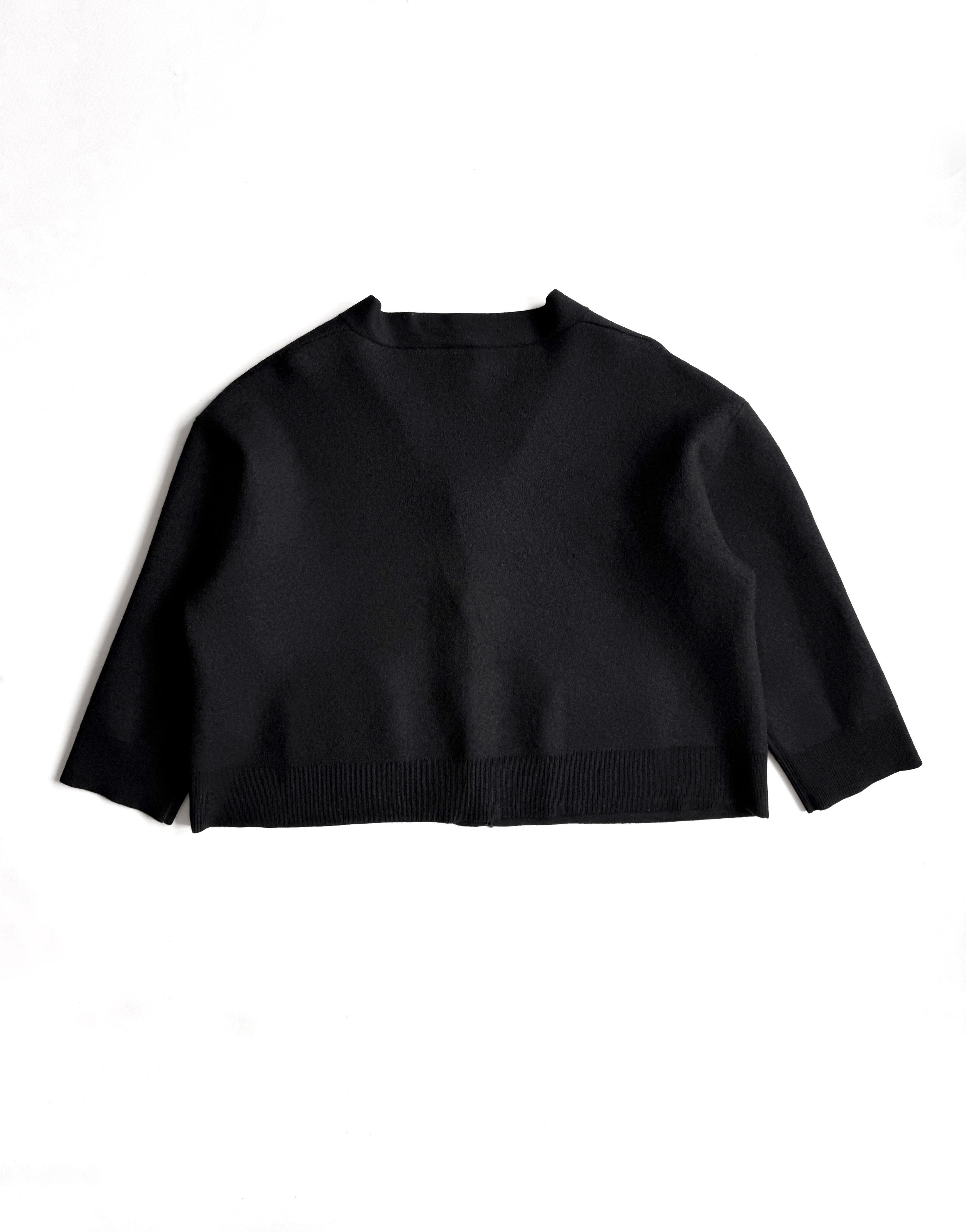 Toteme Women's Toteme Studio Black Wool Boxy Sweater Cardigan Knit Size M / US 6-8 / IT 42-44 - 6 Thumbnail