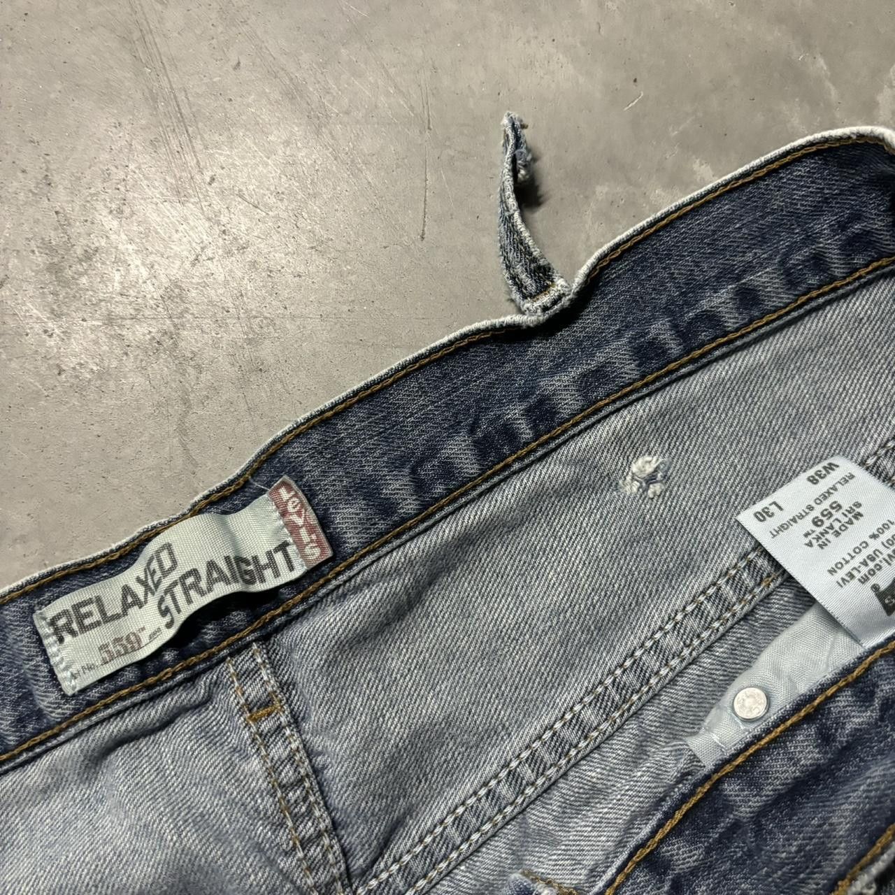 Levi's × Vintage Crazy Vintage Y2K/2000s Baggy Grunge Levi’s Faded Dark Wash Skater Denim Jeans! Size US 38 / EU 54 - 8 Thumbnail