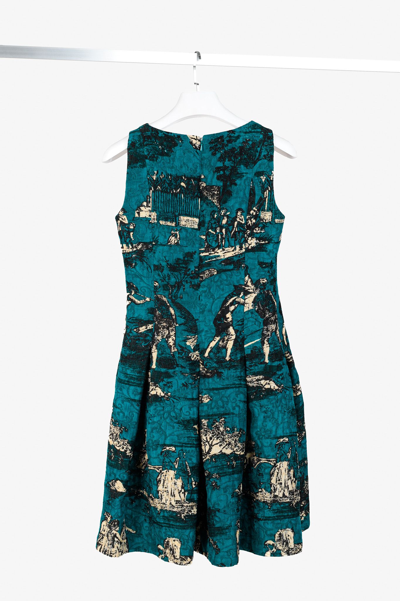 Oscar De La Renta Oscar de la Renta AW13 Jacquard Sleeveless Pleated Dress Size M / US 6-8 / IT 42-44 - 2 Thumbnail