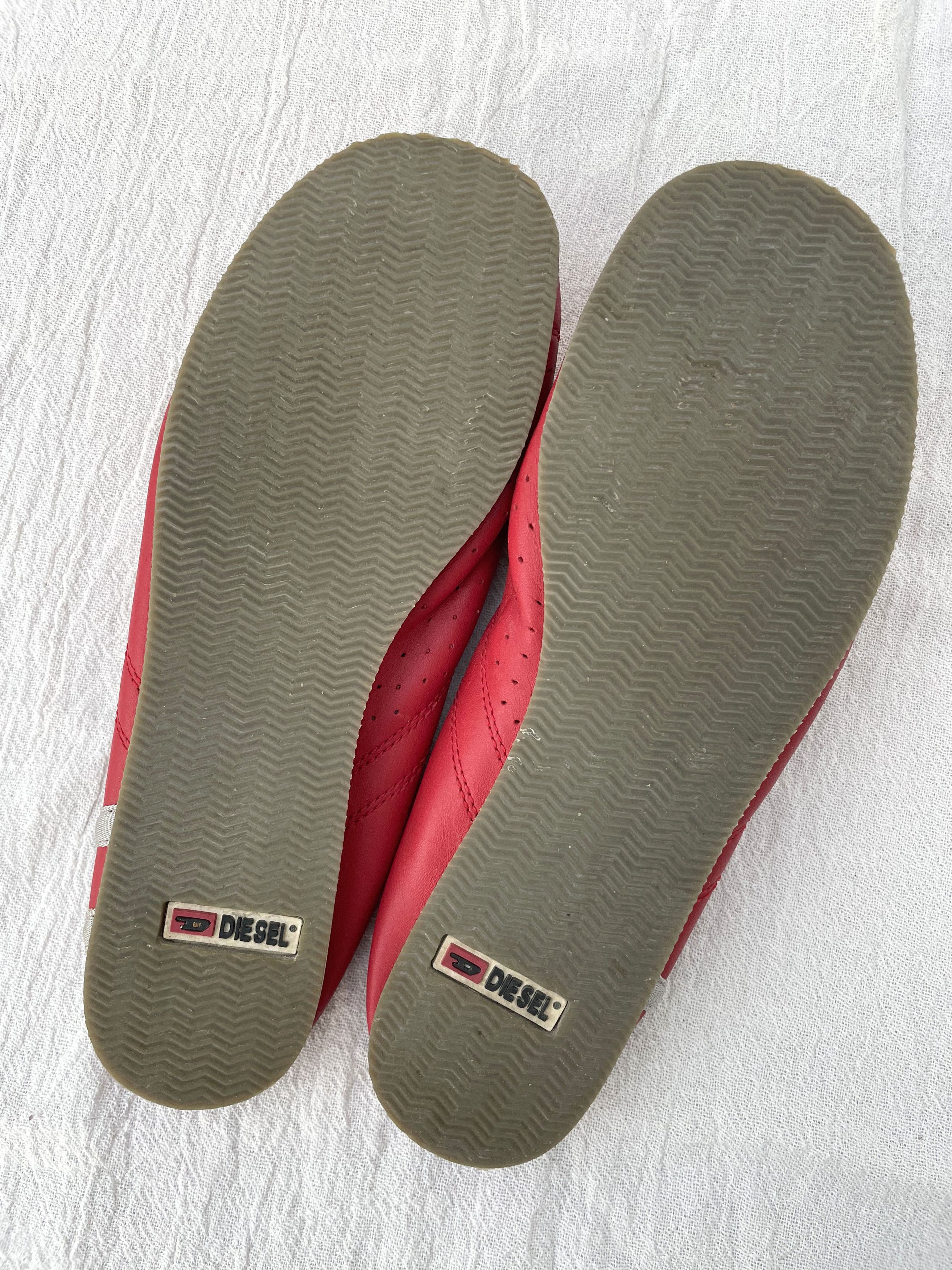 Diesel Red Diesel flat leather mules Size US 7 / IT 37 - 4 Thumbnail