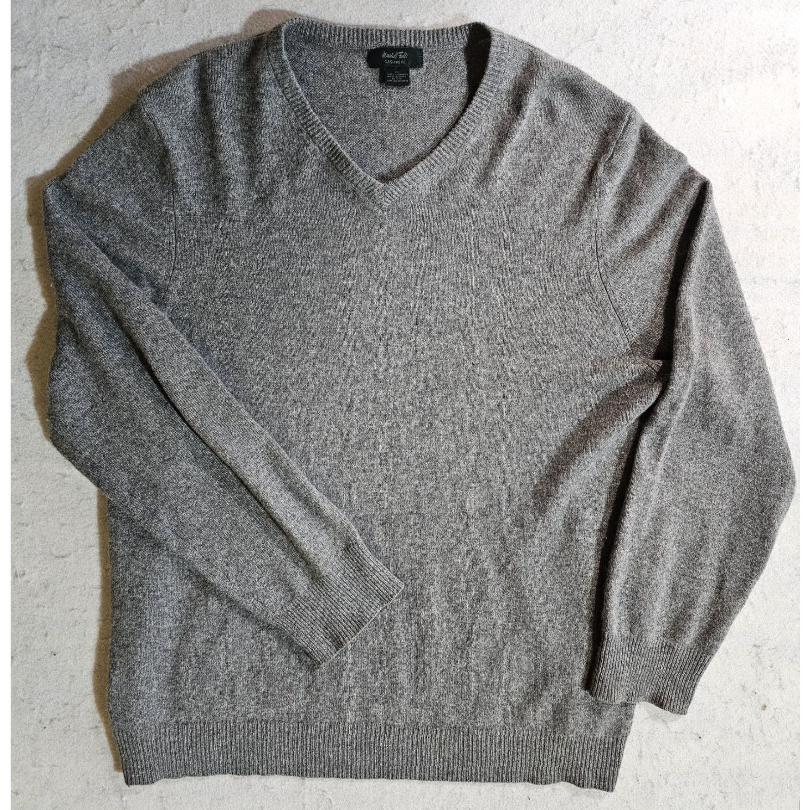 Vintage VINTAGE Marshall Field's 100% Cashmere Pullover Sweater V-Neck Mens XL Gray Size US XL / EU 56 / 4 - 2 Thumbnail