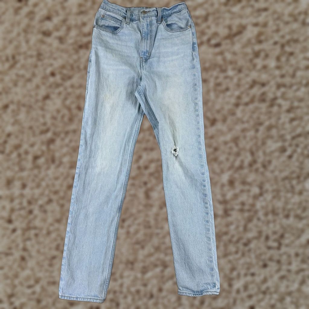 Levi's Levi's Women’s High Rise Slim Straight Denim Jeans 26 Blue Light Distressed 70s Retro Casual Size 26" / US 2 / IT 38 - 1 Thumbnail