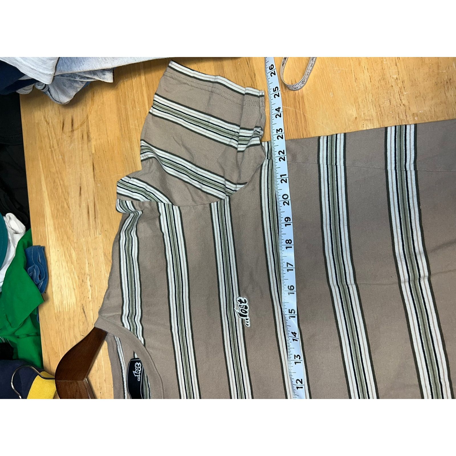 Lost Enterprises Lost Skate Shirt Striped Brown Green Skating Skateboard Tee Size US XL / EU 56 / 4 - 8 Thumbnail