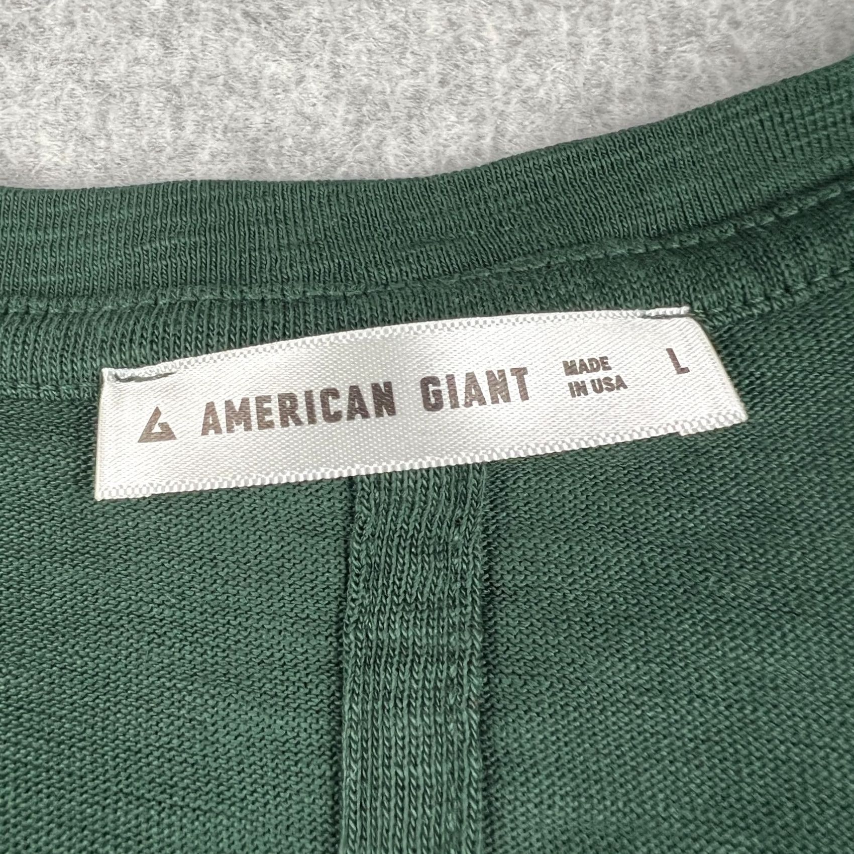Vintage American Giant Shirt Crew Large Green Premium Huckberry USA Made Short Sleeve Size US L / EU 52-54 / 3 - 3 Thumbnail
