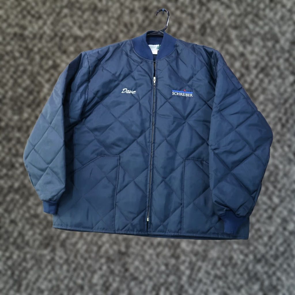 Vintage VINTAGE Samco Jacket Bomber Shirt Men 2XL Blue Quilted USA Short Size US XXL / EU 58 / 5 - 1 Thumbnail
