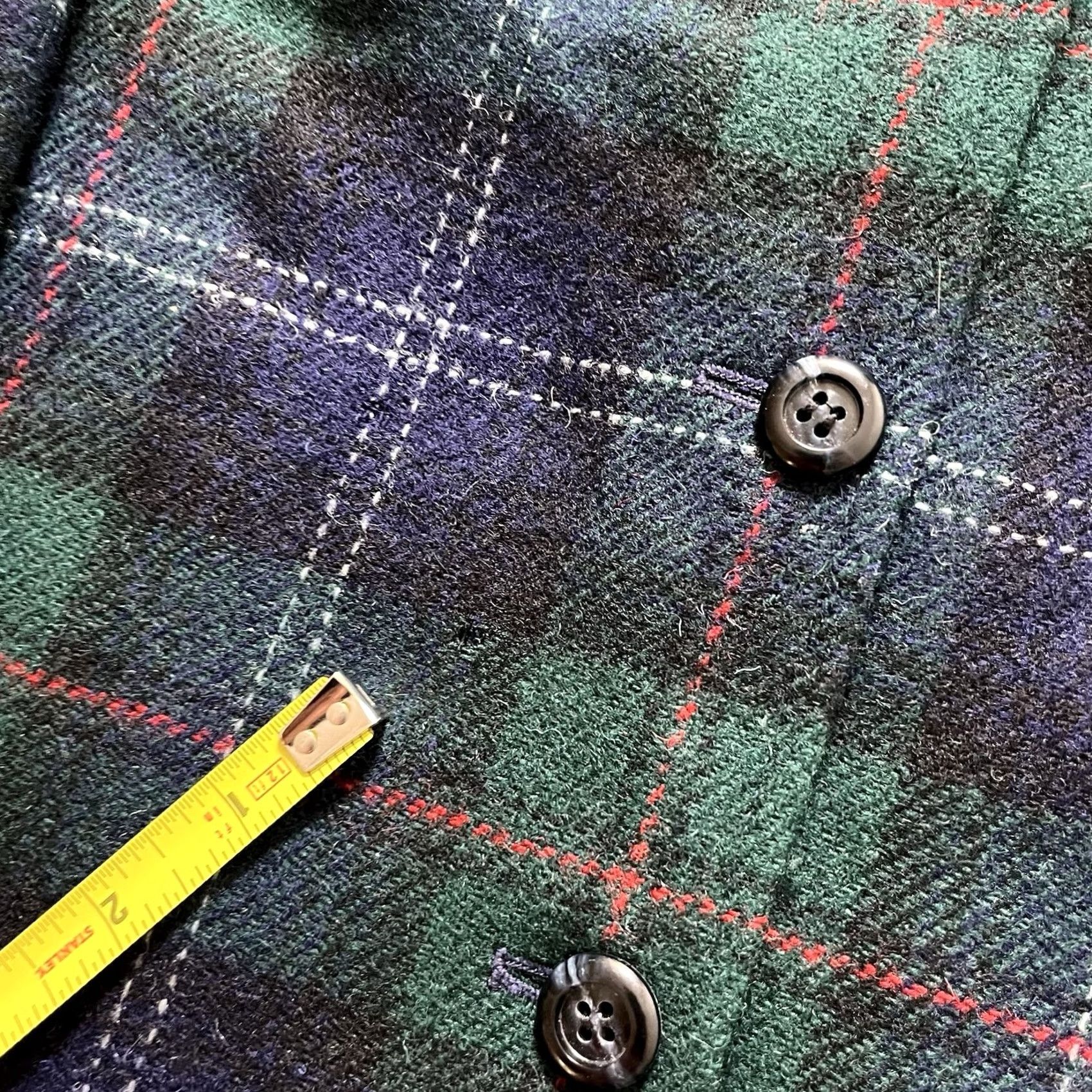 Pendleton Pendleton Blazer Women 14 Green Plaid Wool 70s Vintage Preppy Jacket Three-Button Three-Button Front Size XL / US 12-14 / IT 48-50 - 2 Thumbnail