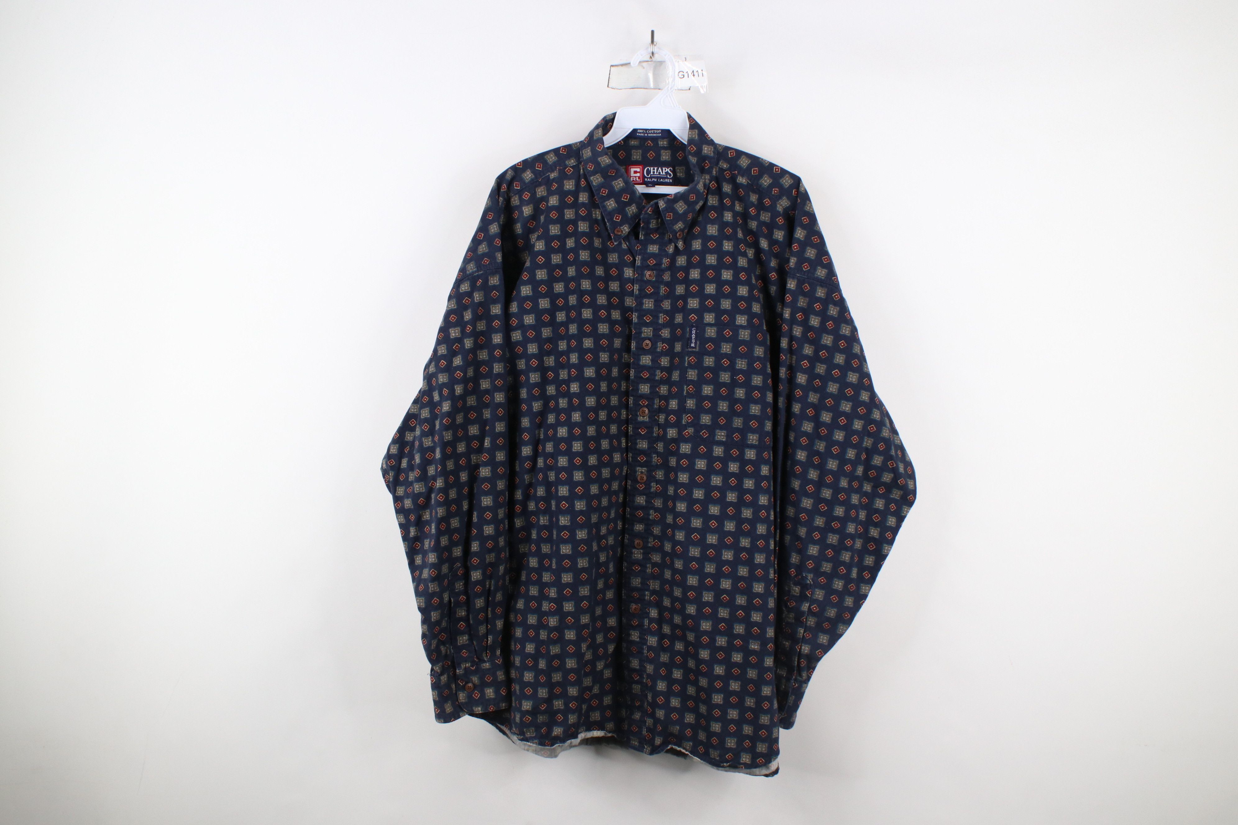 Ralph Lauren × Vintage Vintage 90s Chaps Ralph Lauren Collared Button Down Shirt Size US XL / EU 56 / 4 - 1 Thumbnail