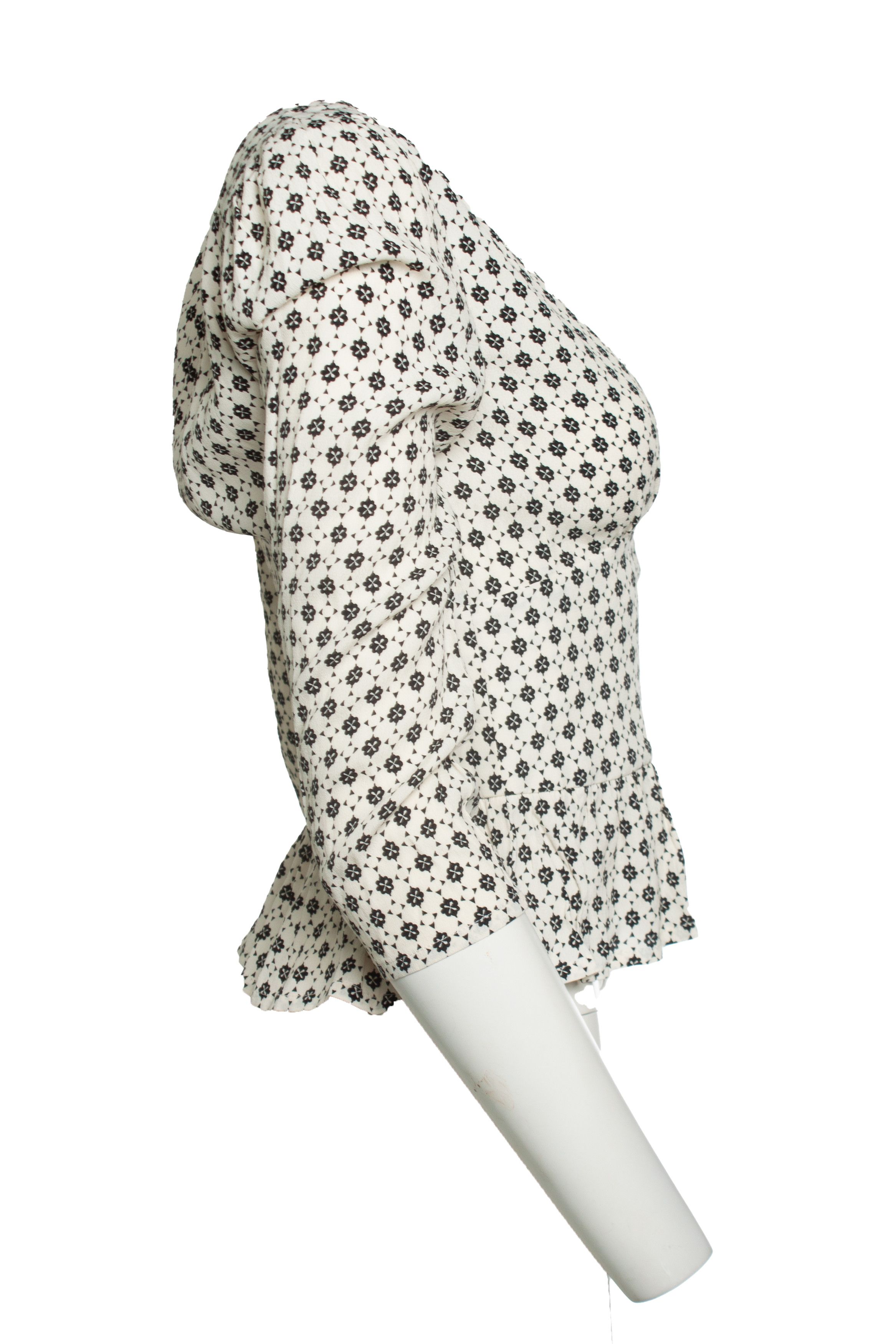 ba&sh Ba&sh, Carlo top in black and ecru Size XS / US 0-2 / IT 36-38 - 4 Thumbnail