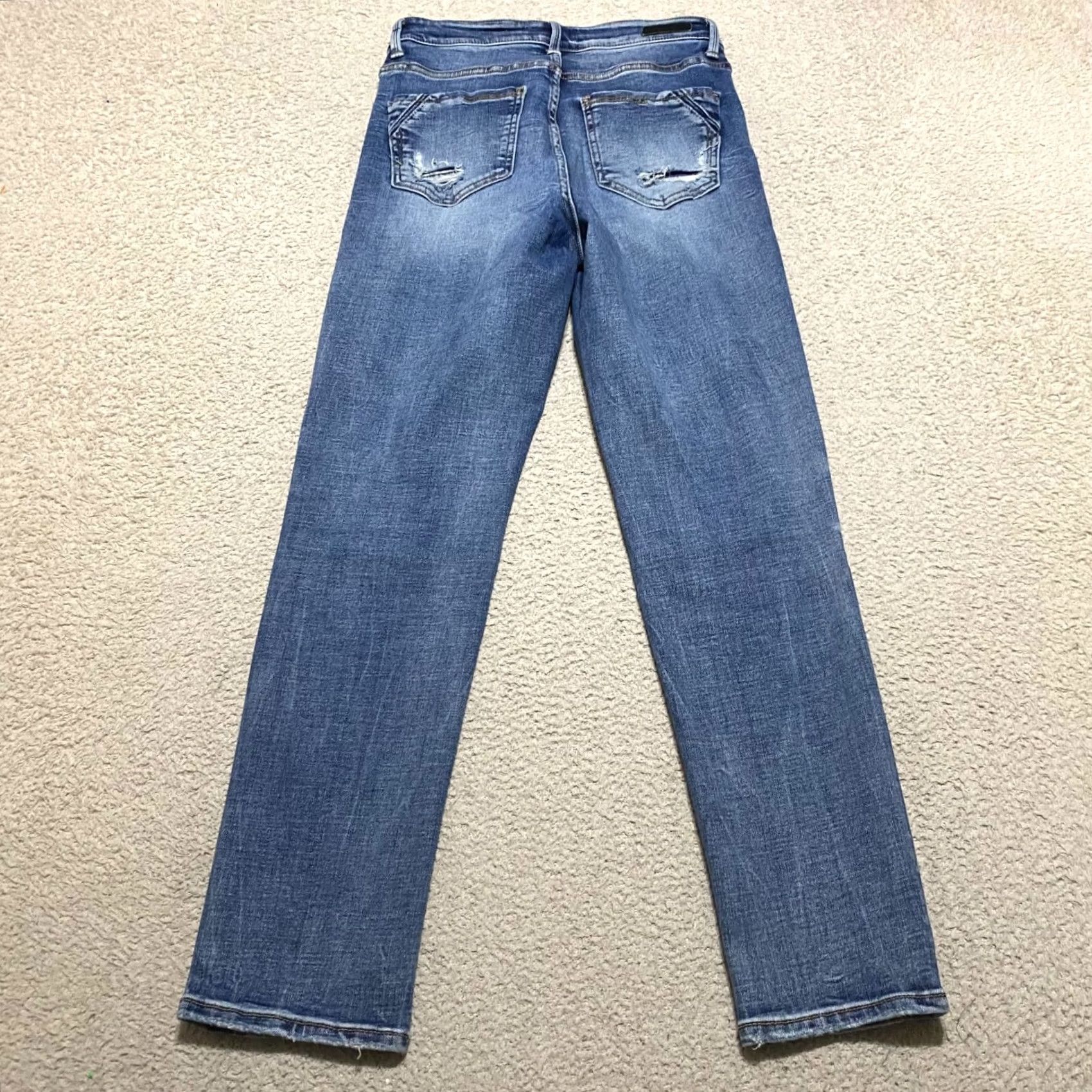 Vintage Buckle Womens Jeans Blue Denim Medium Wash Straight Distressed High Rise sz 26 Size 26" / US 2 / IT 38 - 2 Thumbnail