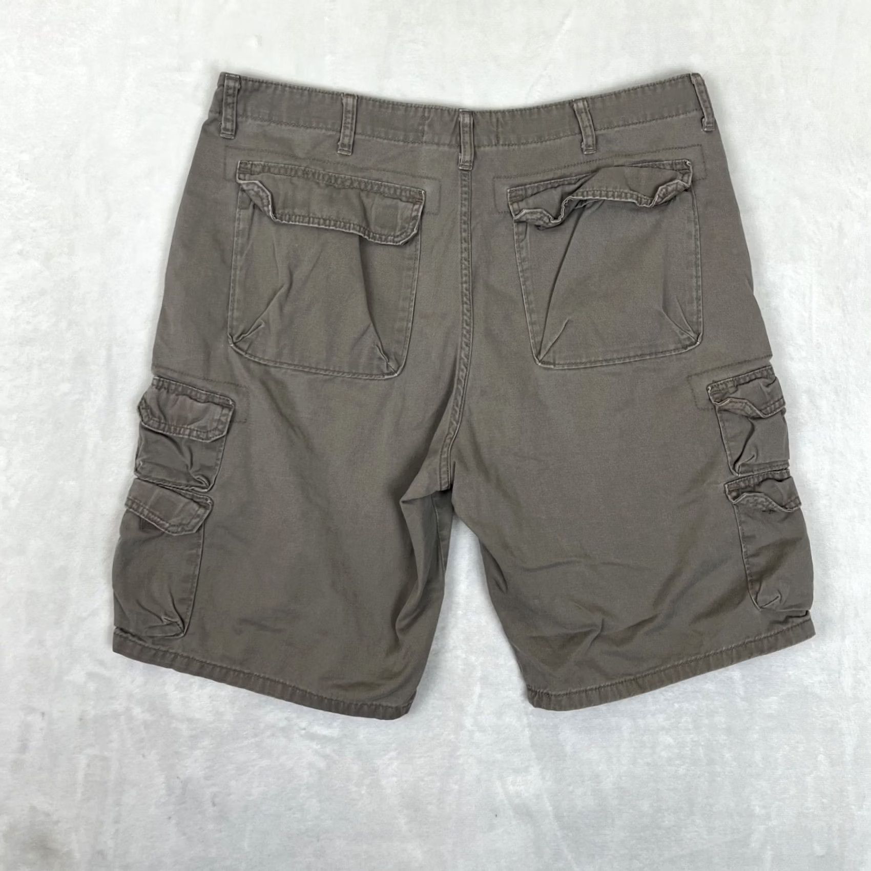 Wrangler Wrangler Shorts Mens 36 Khaki Brown Cargo Stretch 10 Inseam Utility Casual Belt Pockets Army Outdoor Front Flat Regular Cotton Spandex Bagged Brown Size US 36 / EU 52 - 6 Thumbnail