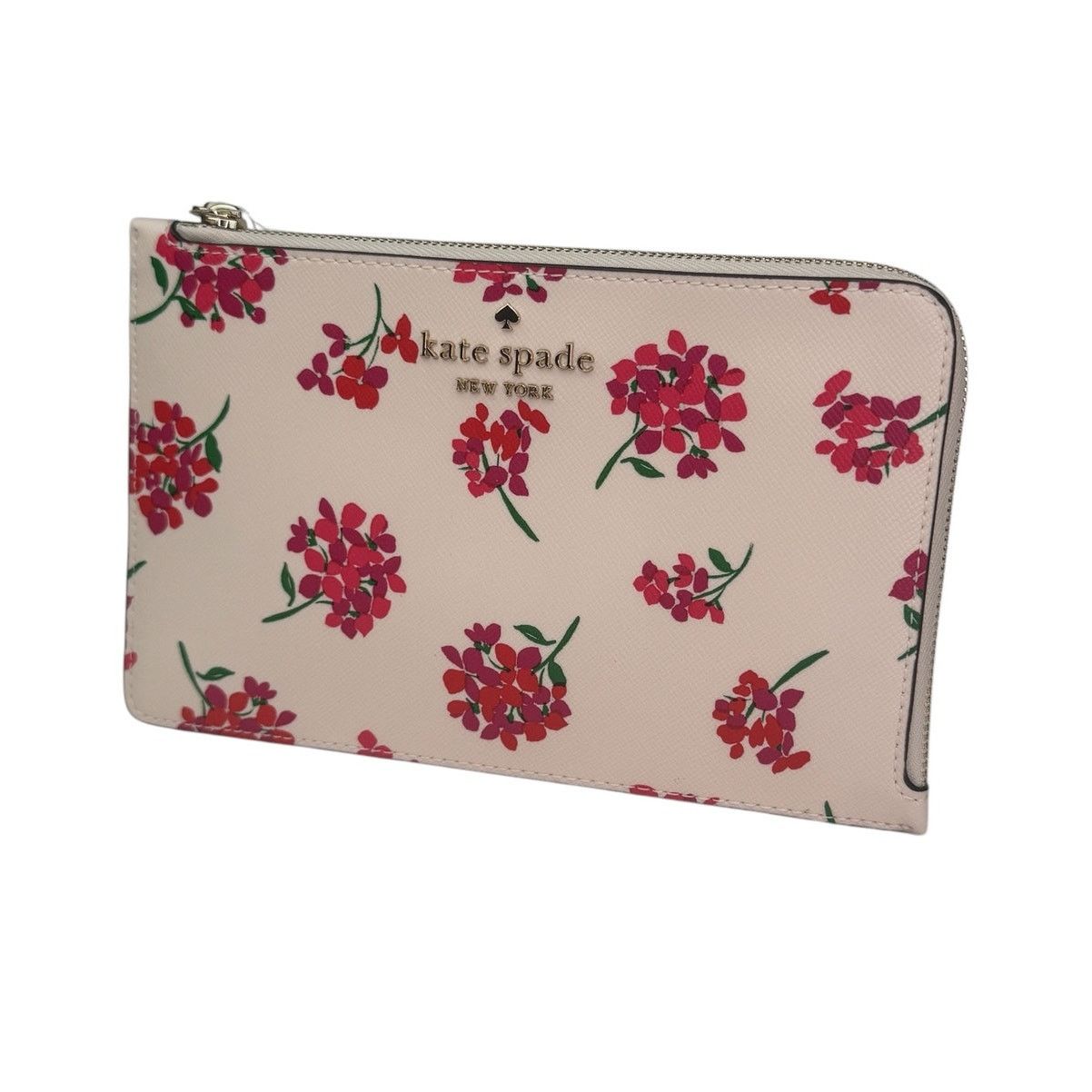 Kate Spade Kate Spade Staci Floral Medium L Zip Wristlet Fresh Peach Size ONE SIZE - 8 Thumbnail