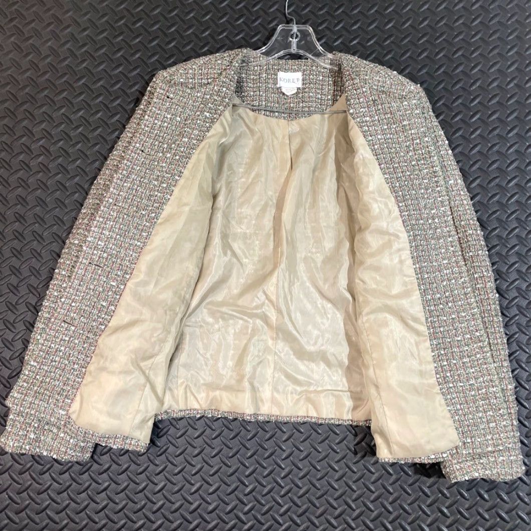 Vintage VINTAGE Koret Tweed Blazer Jacket Career Business Casual Button Front Olive Sz M Size 40R - 3 Thumbnail