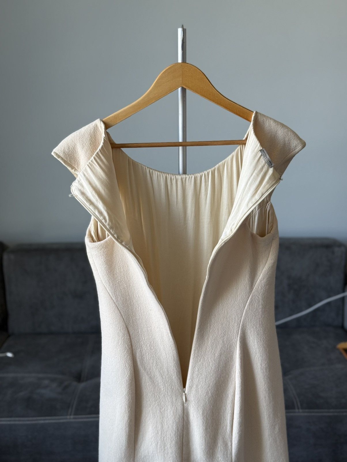 Bottega Veneta RRP $1,900+ Bottega Veneta White Wool Silk Blend Midi Dress Size S / US 4 / IT 40 - 10 Thumbnail