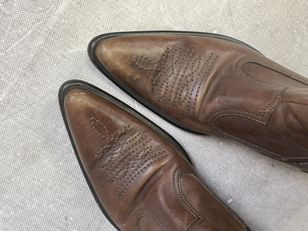 Hedi Slimane Western guidi Brown Leather Boots avant garde Classic Style Size US 10 / EU 43 - 8 Thumbnail