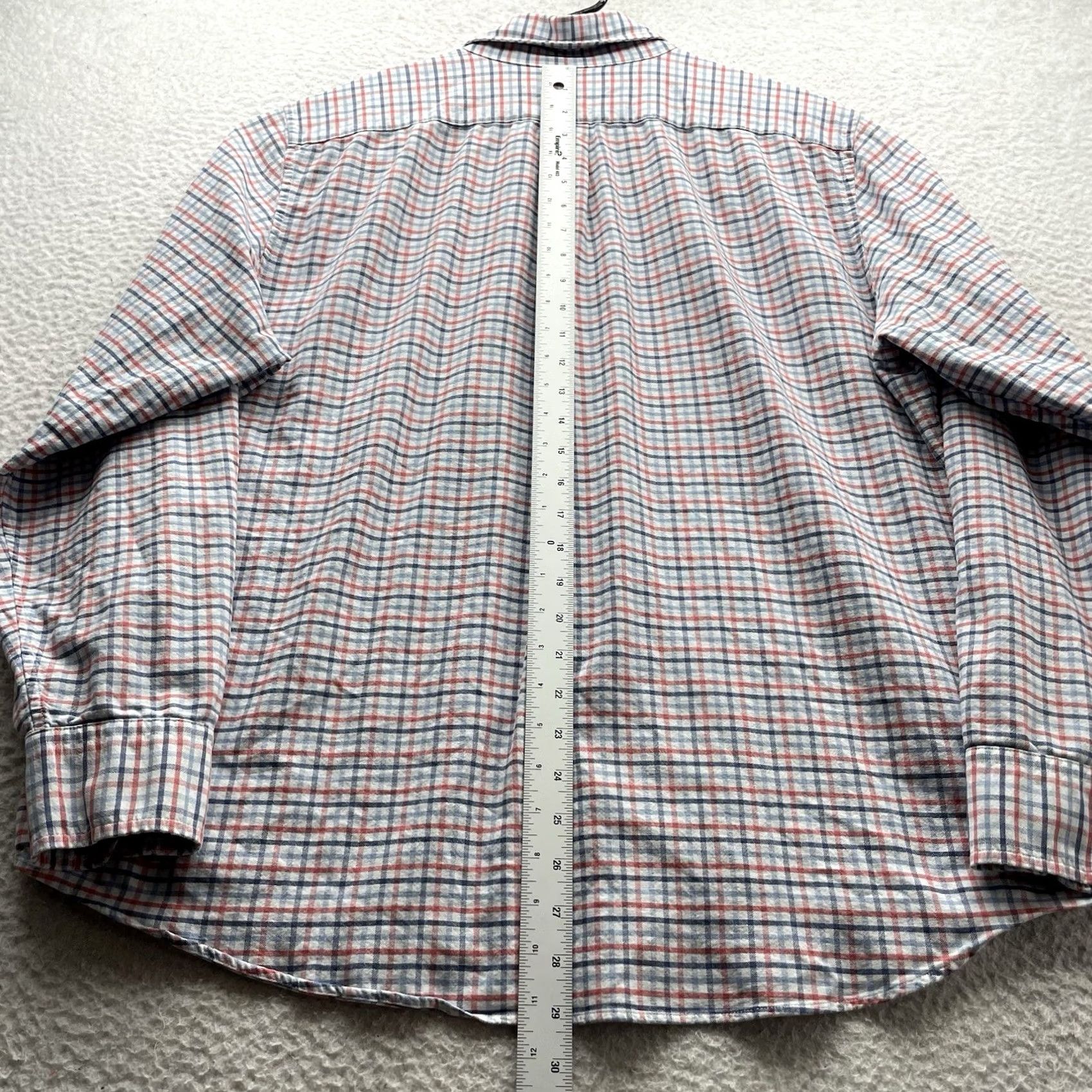 Vineyard Vines Vineyard Vines Murray Shirt Mens XL Slim Fit Blue Orange Tattersall Plaid Button-Up, Multicolor, Classic Preppy, Men Size US XL / EU 56 / 4 - 4 Thumbnail