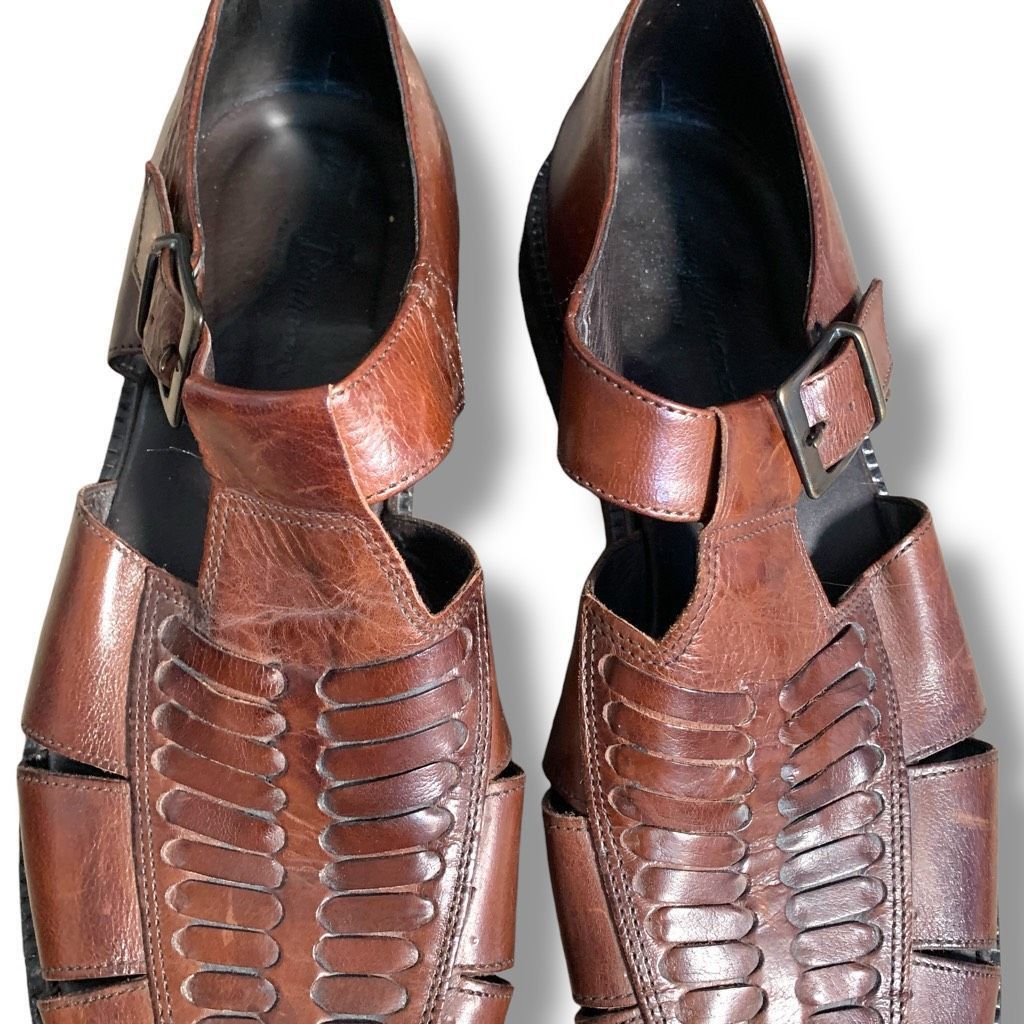 Tommy Bahama Tommy Bahama Italian Leather Roman Fisherman Sandals Brown S Size US 12 / EU 45 - 3 Thumbnail