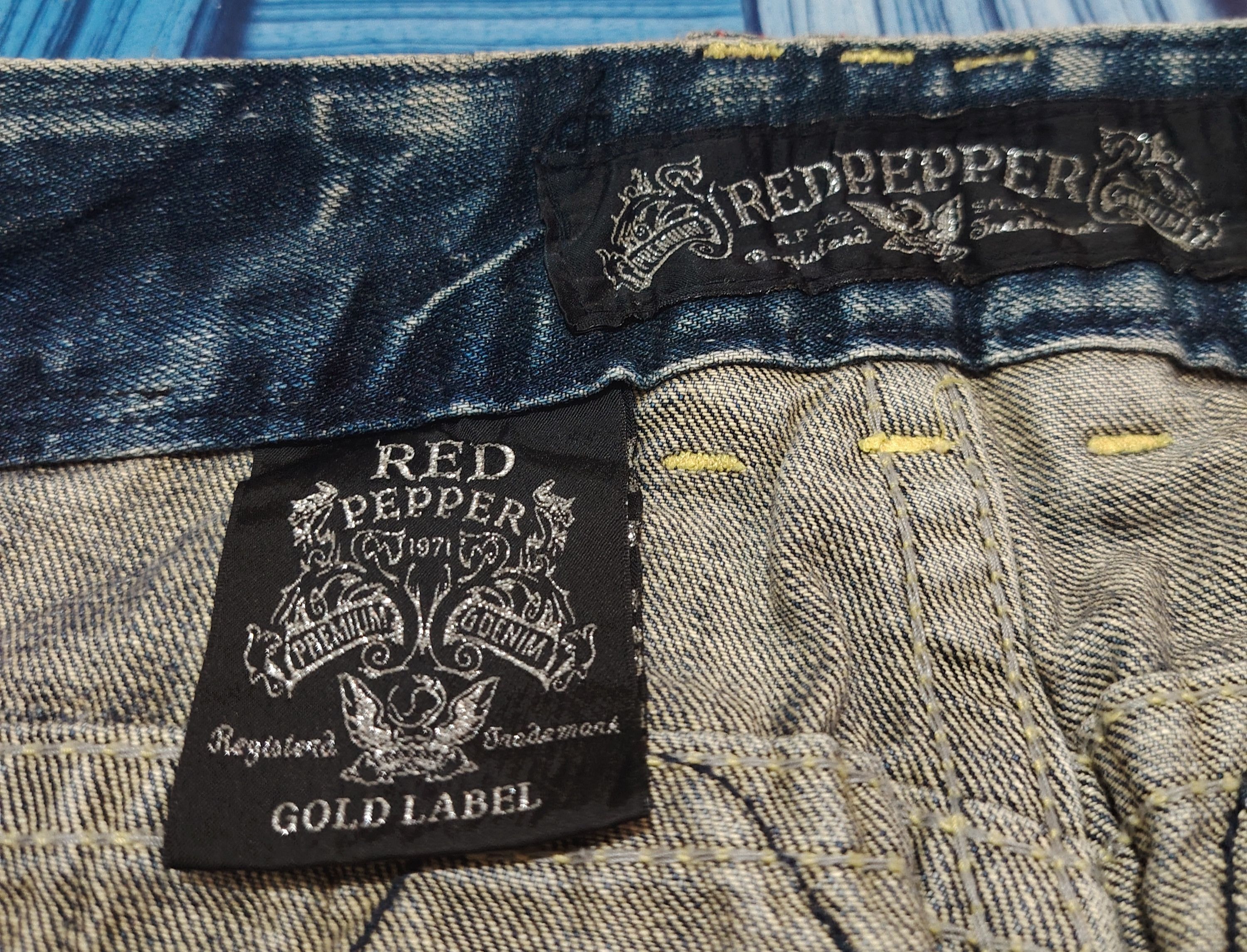 Japanese Red Pepper Flared Jeans Distressed Denim