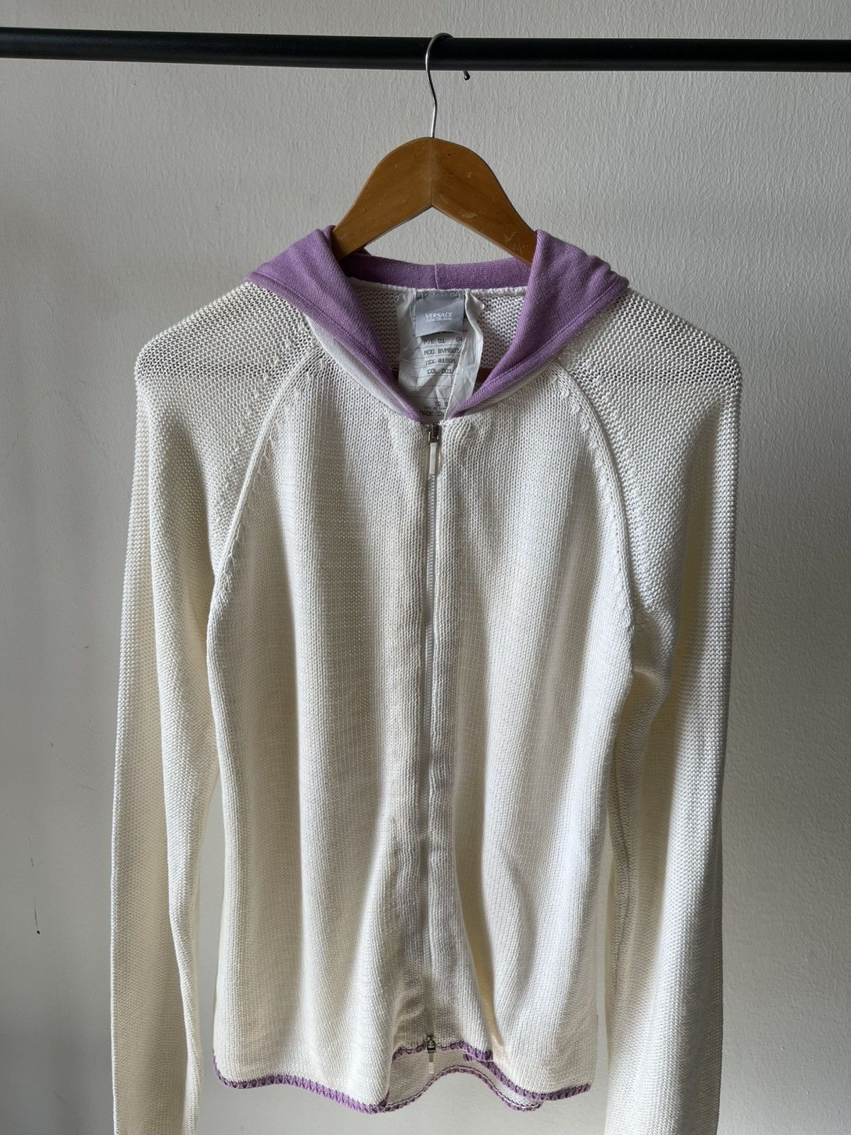 Versace Jeans Couture 2000s Versace Knit Zip Hoodie 96 Size US M / EU 48-50 / 2 - 2 Thumbnail
