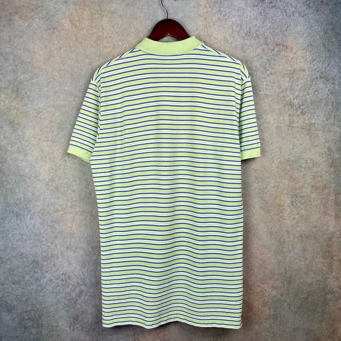 Polo Ralph Lauren × Vintage Vintage Polo Ralph Lauren Striped Polo Shirt Sz M Green Size US M / EU 48-50 / 2 - 3 Thumbnail