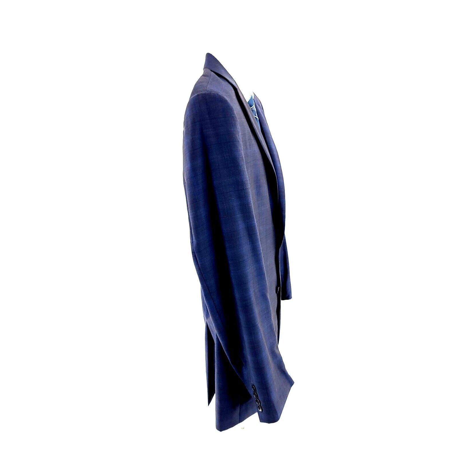 Calvin Klein Calvin Klein Wool 2 Button Blue Birdseye Windowpane Blazer 4 Size 42R - 8 Thumbnail