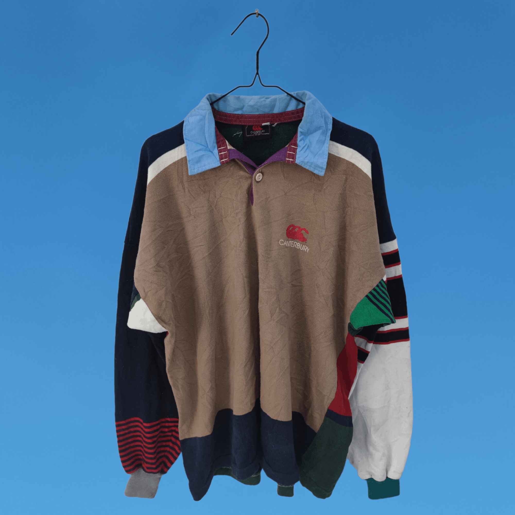 image of Vintage 90's Canterbury Of New Zealand Rugby Polo Jersey, Men's (Size Medium)