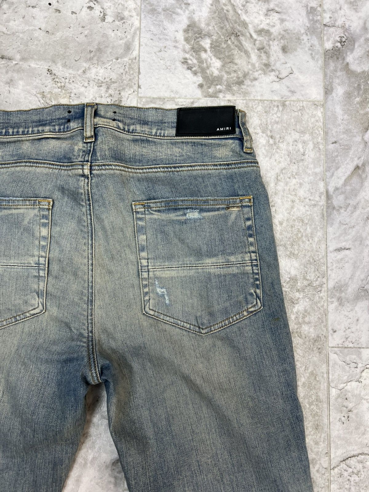 Amiri Amiri Plaid Jeans in Clay Indigo/ Orange Color Wave Size US 33 - 4 Thumbnail