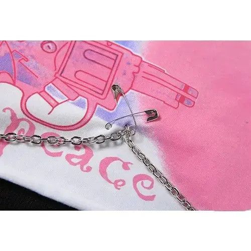 Japanese Brand Summer Letter Printed T-shirt Women Clothes Aesthetic Short Size ONE SIZE - 3 Thumbnail