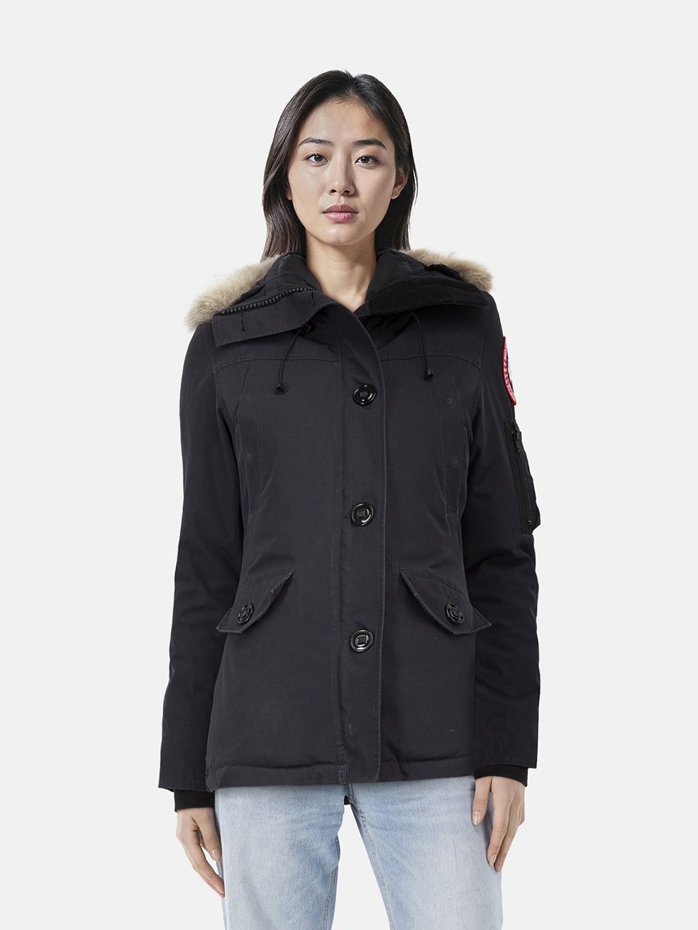 Canada Goose Navy Coyote Fur Collar Montebello Parka Size XS / US 0-2 / IT 36-38 - 1 Thumbnail