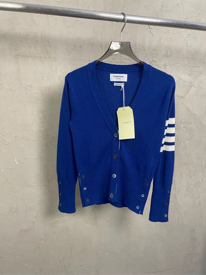 Thom Browne Thom browne Klein blue pure cashmere cardigan jacket 2505- Size US XXS / EU 40 - 1 Thumbnail