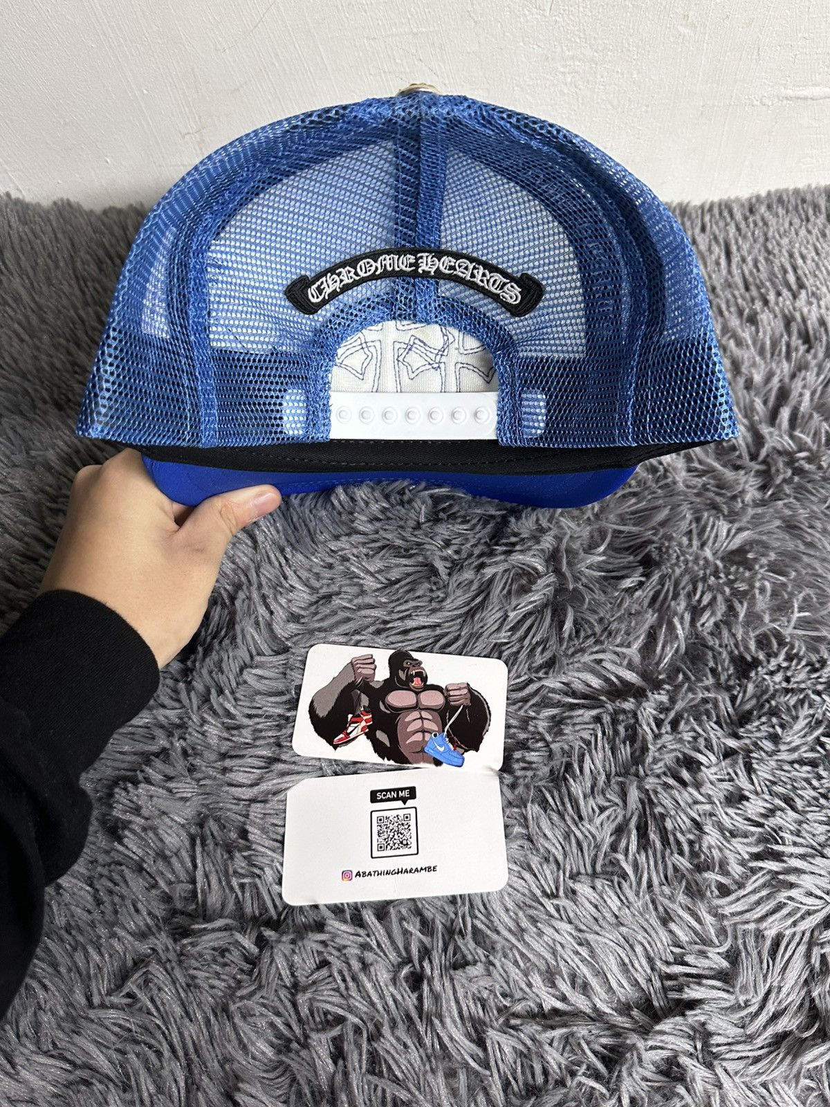 Chrome Hearts Chrome Hearts Cemetery Triple Cross Trucker Hat Blue Size ONE SIZE - 3 Thumbnail