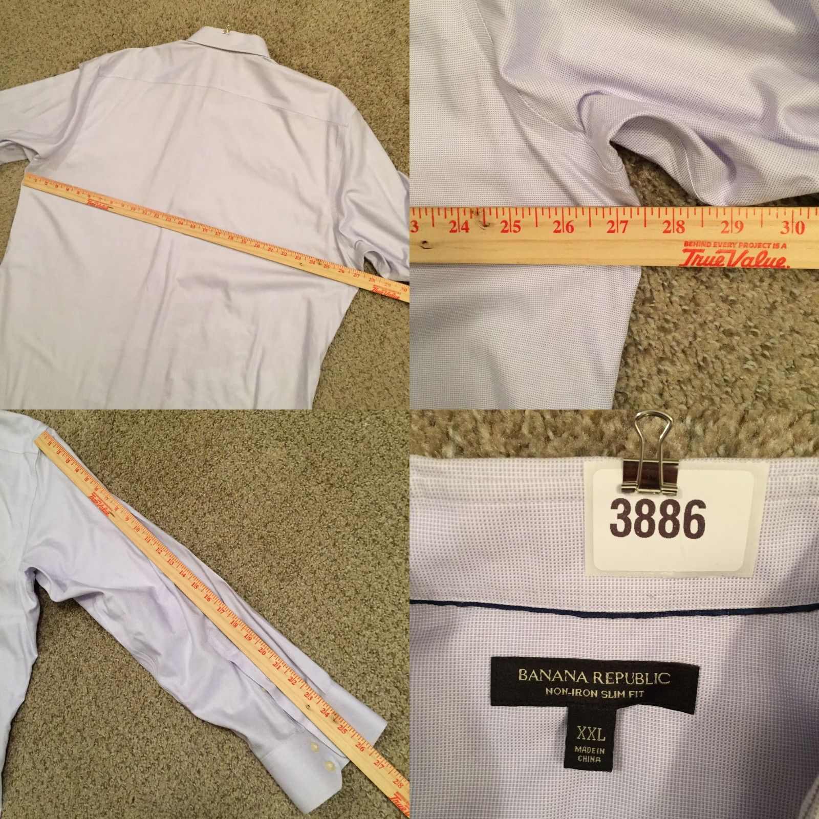 Banana Republic Banana Republic Shirt Mens XXL Slim Fit Purple Micro Check Long Sleeve Button Up Size US XXL / EU 58 / 5 - 8 Thumbnail