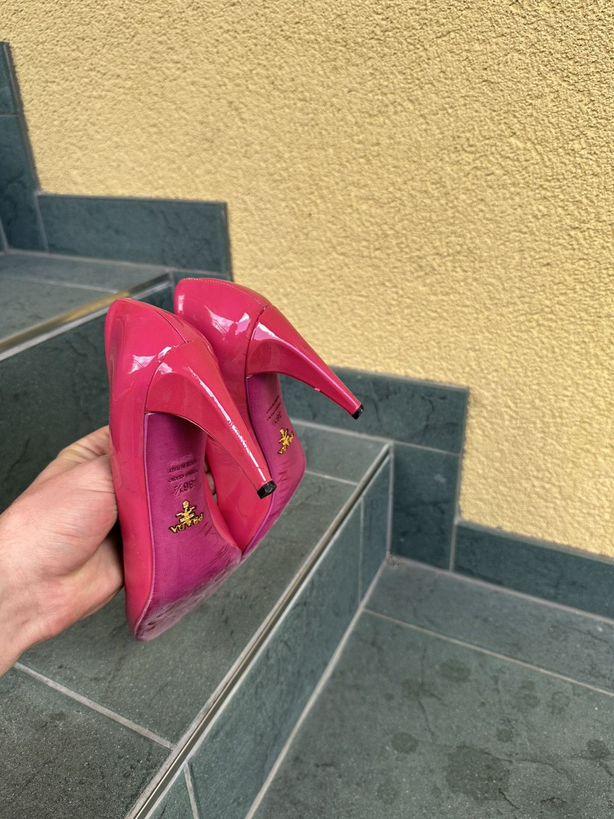 Prada Prada Womens Sz 36.5 Patent Leather Platform Heels Sz 6.5-7 Size US 6.5 / IT 36.5 - 14 Thumbnail