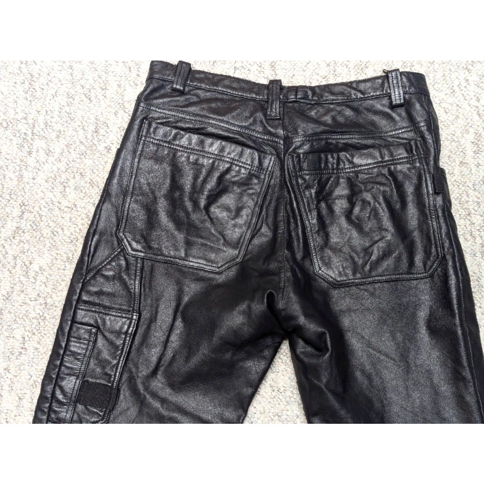 Vintage VINTAGE Wilsons Leather Pants 36x32 Black 1990s Y2K Cargo Jeans Motorcycle Relaxed Straight Mens Pants Leather Cargo Pocket Jeans Size US 36 / EU 52 - 7 Thumbnail