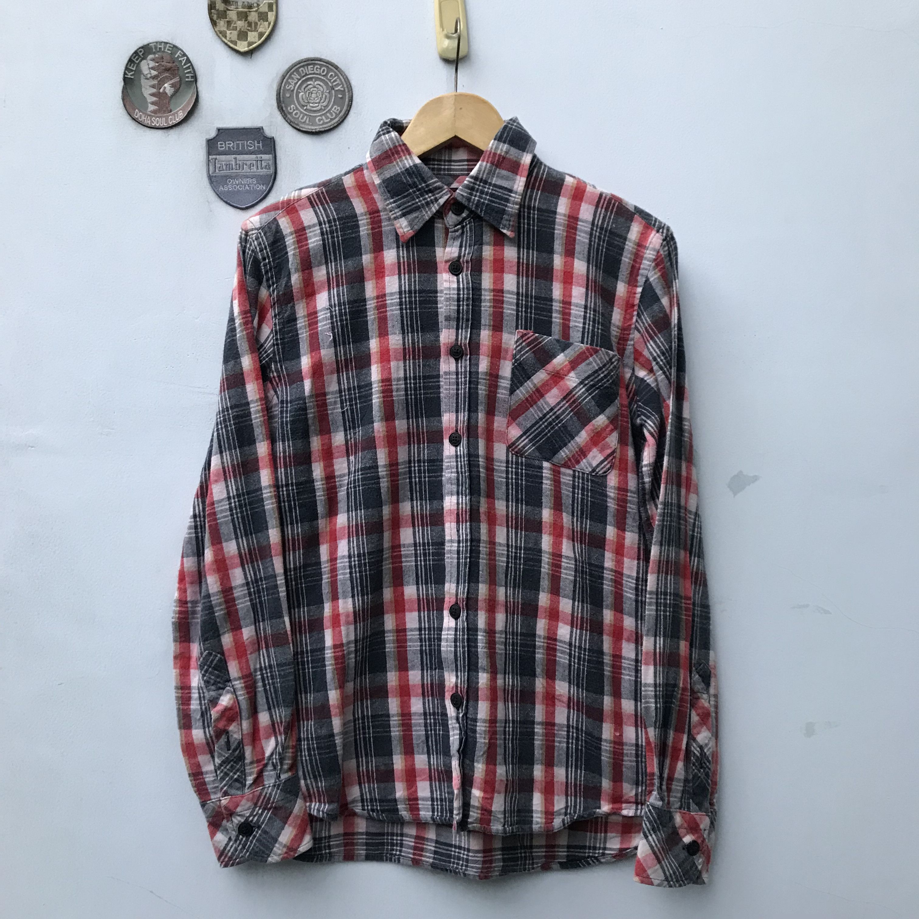 Beams Japan × Vintage Vintage Beams Heart Plaid Tartan Flannel Made in japan Size US S / EU 44-46 / 1 - 7 Thumbnail