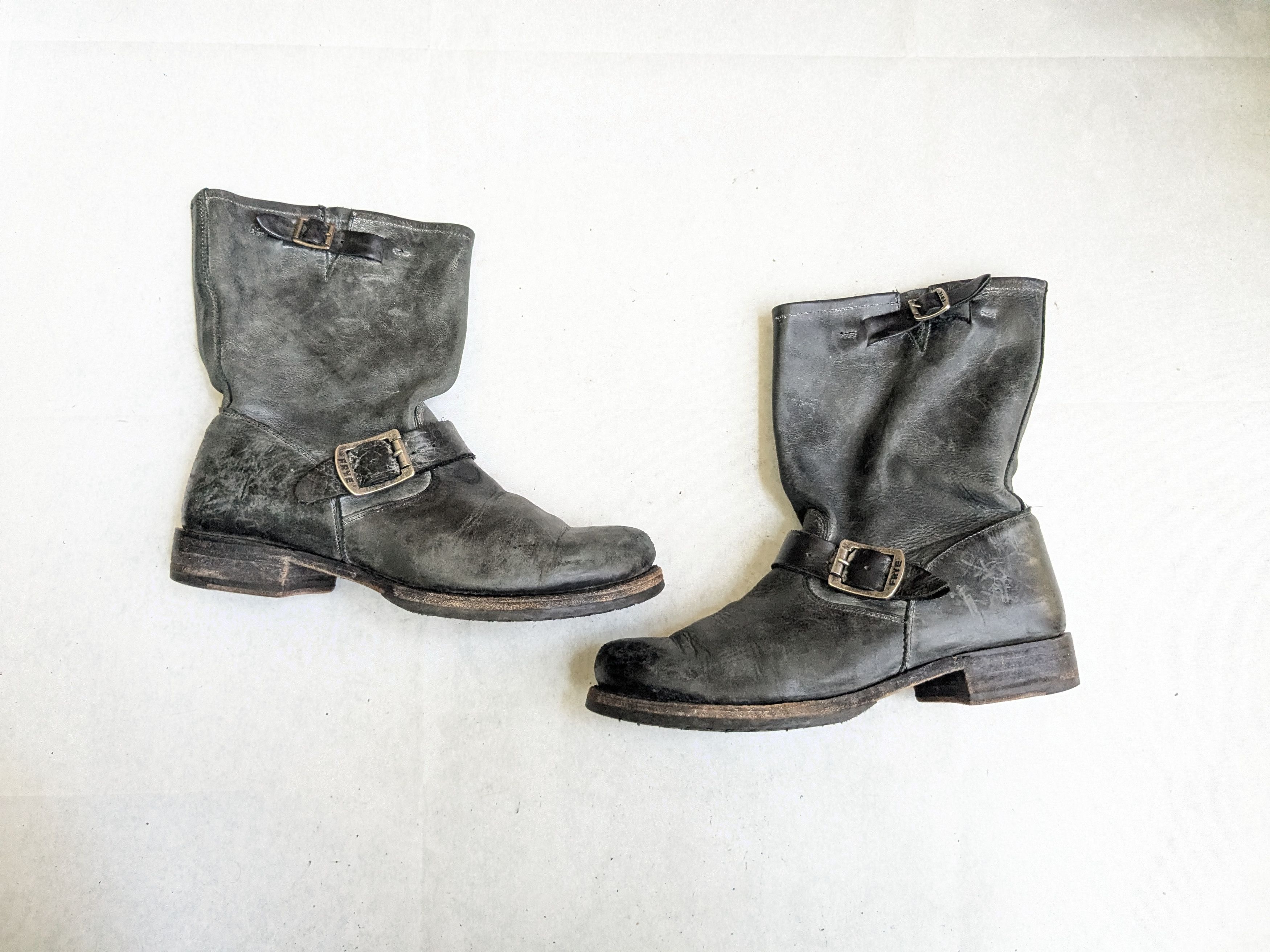 Frye Frye Engineer Boots Black 8 Leather Buckle Size US 8 / EU 41 - 1 Thumbnail