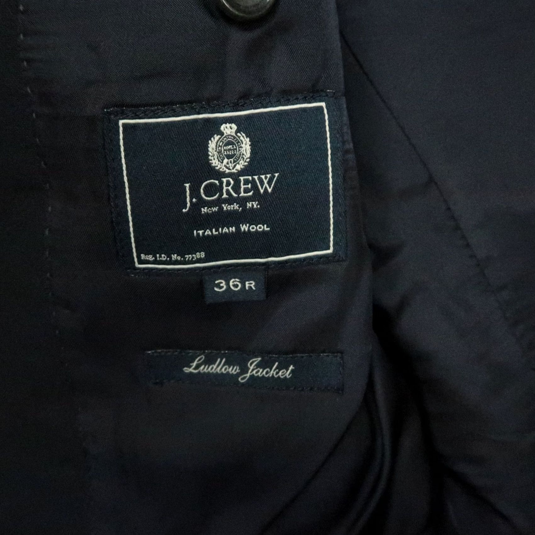 J.Crew J.CREW Blazer Mens 36R Blue Wool Notch Lapel Single-Breasted 2-Button 4-Button Pocketed Lined Dry Clean Only Jacket Coat Sport Coat Vintage: No Size 36R - 3 Thumbnail