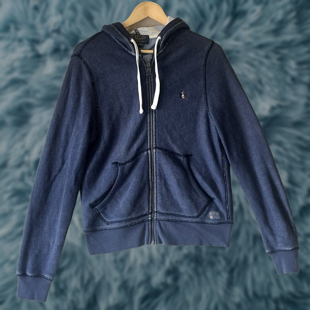 Vintage Penguin Mens Hoodie Sweater Size Medium Blue Cotton Zip Up Size US M / EU 48-50 / 2 - 1 Thumbnail