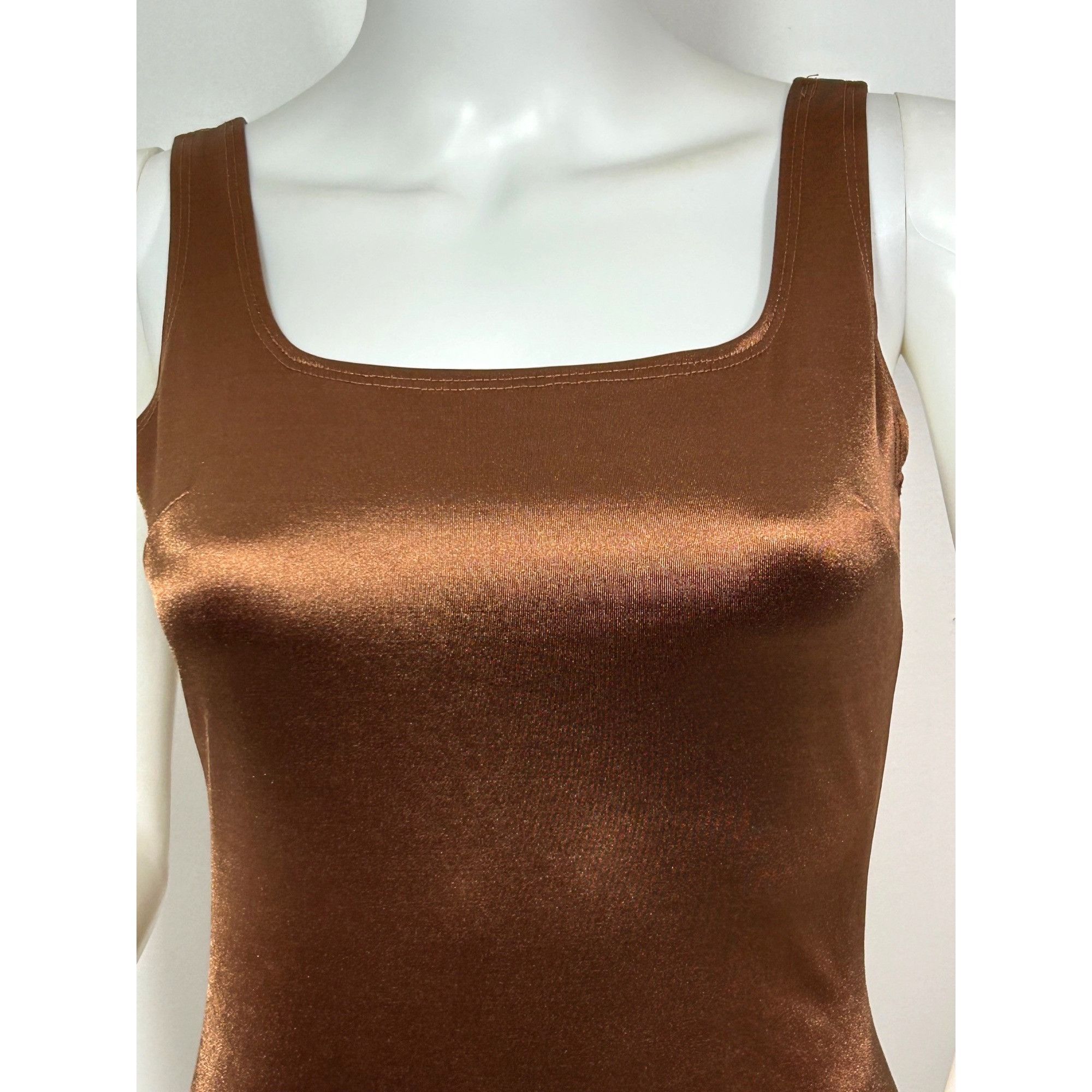 Other Iris Bodycon Camisole Mini Dress Brown Satin Shimmery Look S Size S / US 4 / IT 40 - 8 Thumbnail