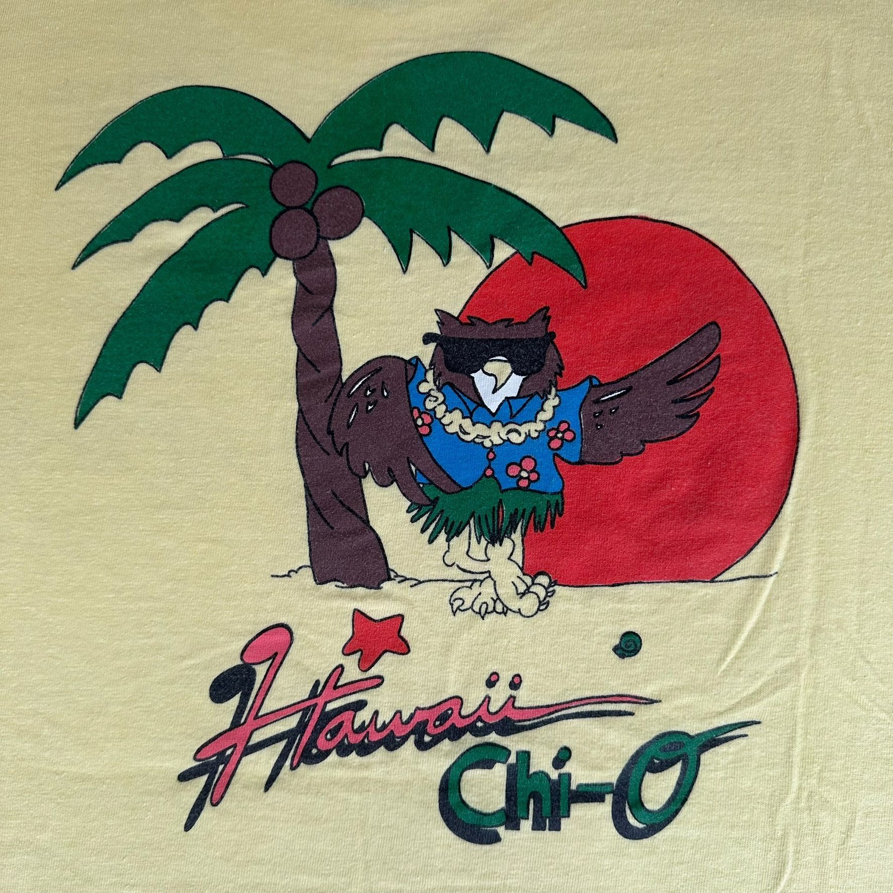 Vintage Vintage 80s Chi Omega Hawaii Owl T-Shirt Luau Boxy Pastel Ye Size US L / EU 52-54 / 3 - 2 Thumbnail