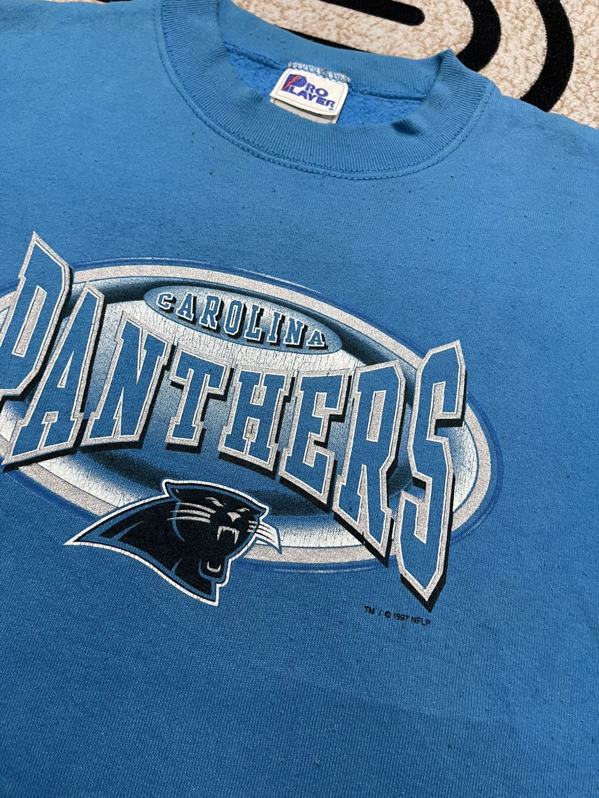NFL 1997 CAROLINA PANTHERS BIG LOGO CREWNECK Size US M / EU 48-50 / 2 - 6 Thumbnail