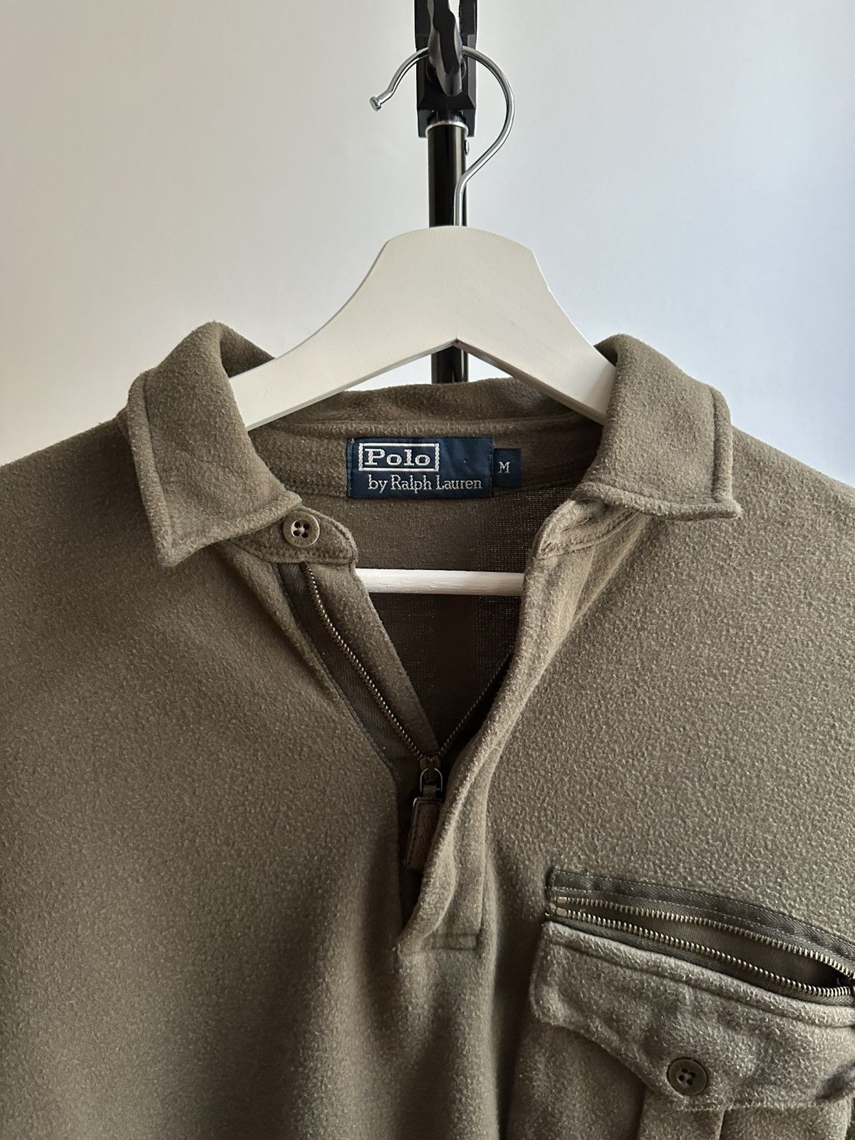Polo Ralph Lauren Polo Ralph Lauren vintage rare Military Army 1/3 Zip Polos Size US M / EU 48-50 / 2 - 2 Thumbnail