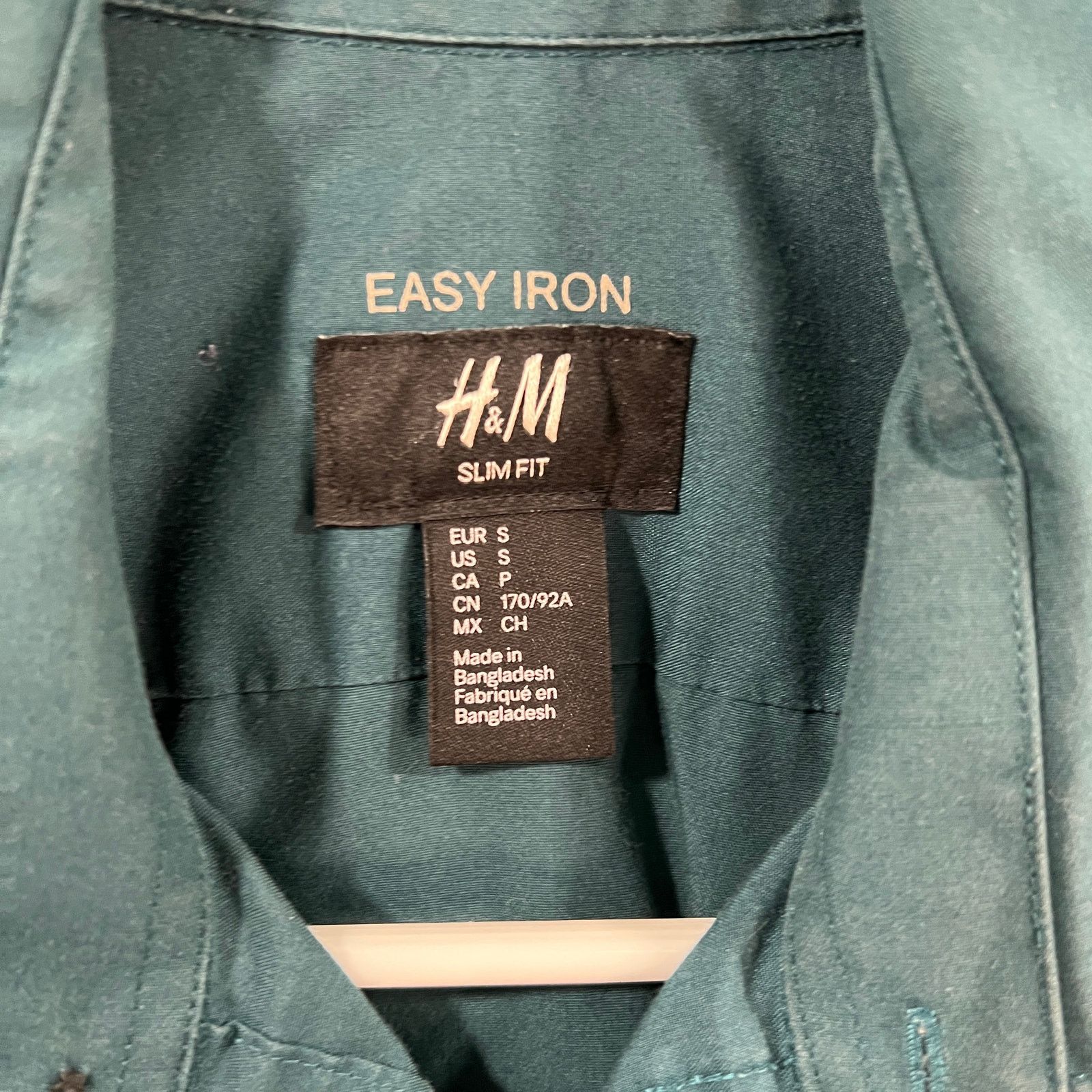 H&M H&M Men's Long-sleeve Button-up Shirt Green Size Small Size US S / EU 44-46 / 1 - 3 Thumbnail