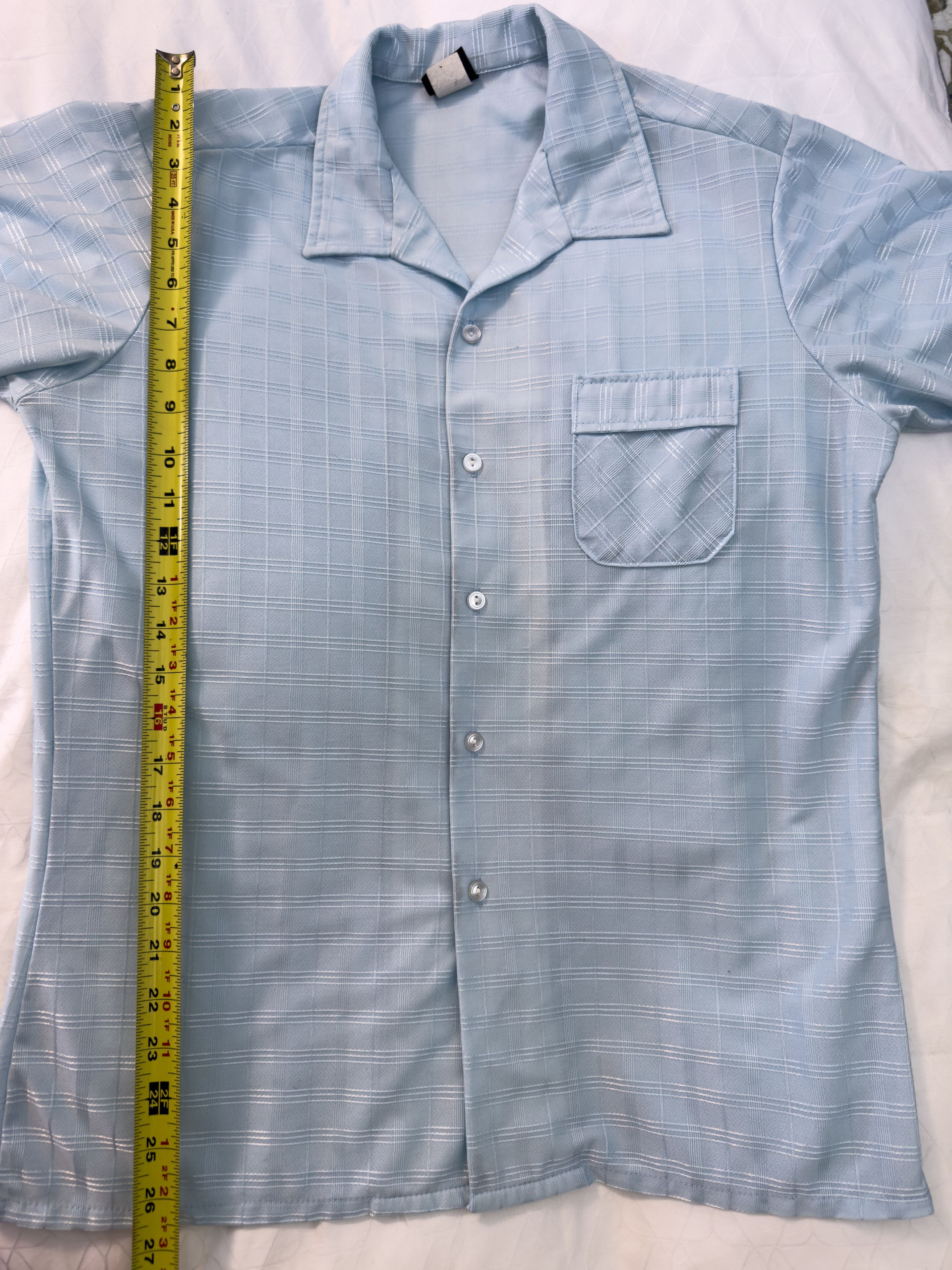Other Vintage Stuart Mann Light Blue Plaid Short Sleeve Button Up Size US L / EU 52-54 / 3 - 9 Thumbnail