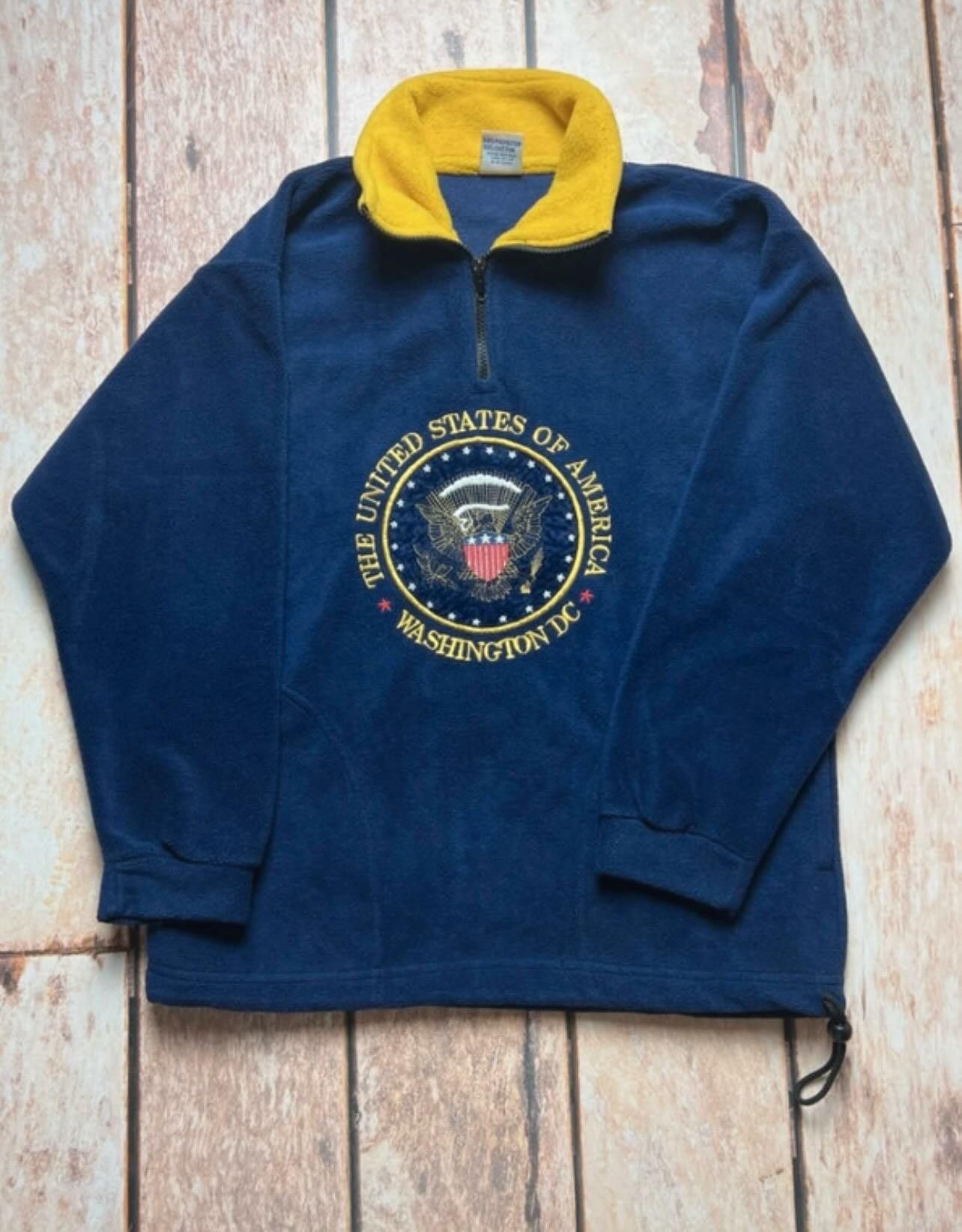 Vintage Washington DC Cedar sport half zipper fleece *A154
