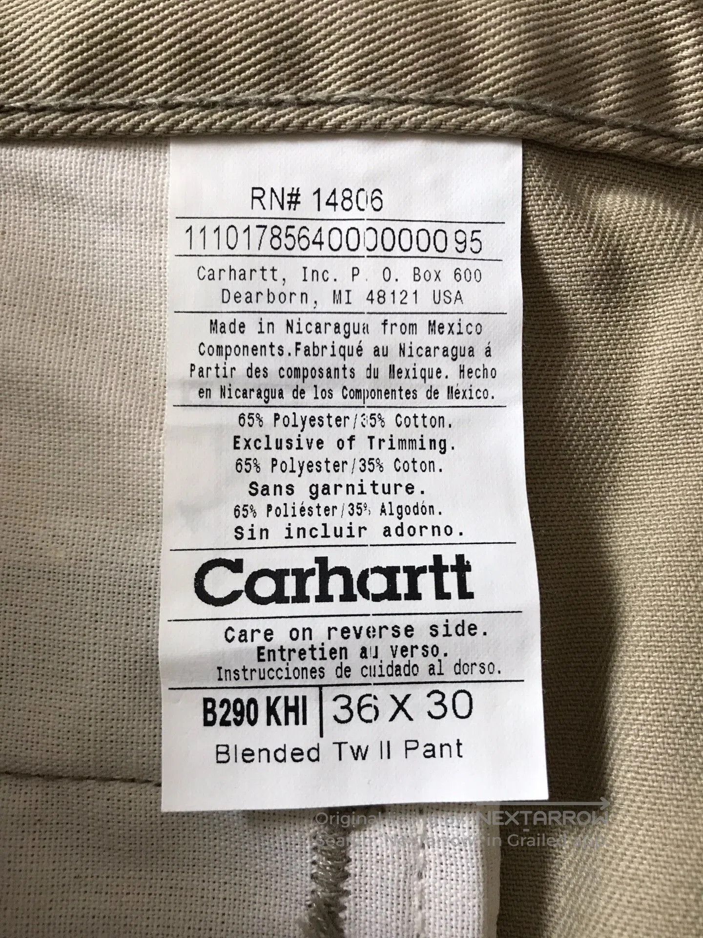 Carhartt Carhartt B290 KHI Khaki Work Pants W36L30. Size US 36 / EU 52 - 9 Thumbnail