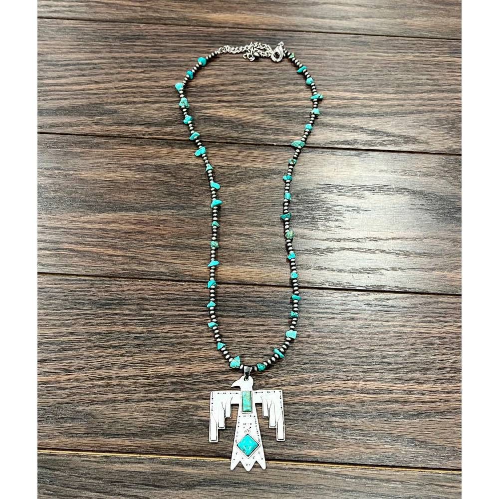 Other Navajo Thunderbird Turquoise Beaded Necklace with Extender a Size ONE SIZE - 1 Thumbnail